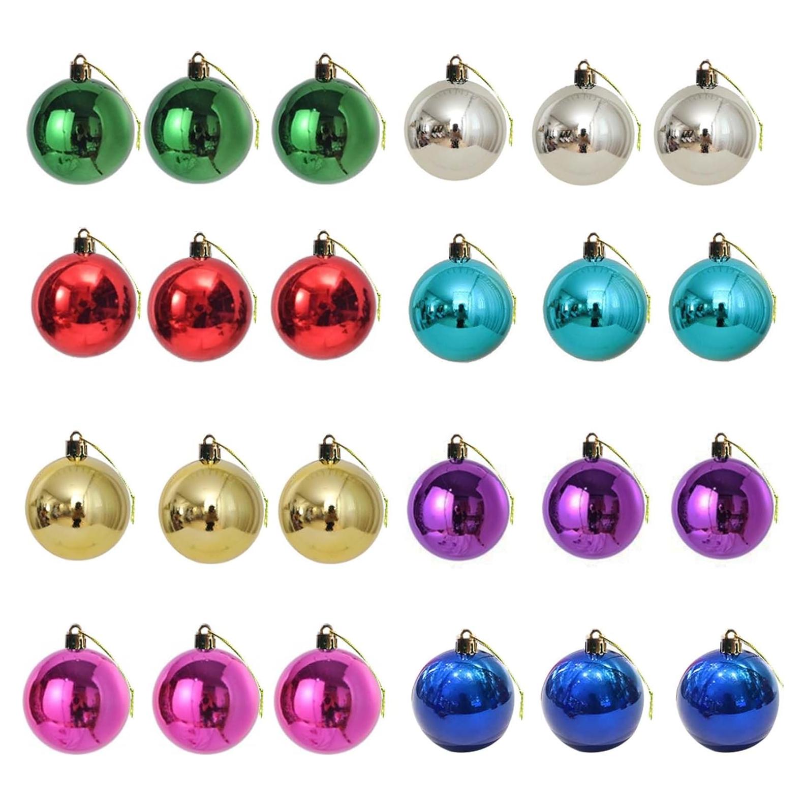 Paquete de 24 Bolas Ornamentales HQM 3 cm Multicolor