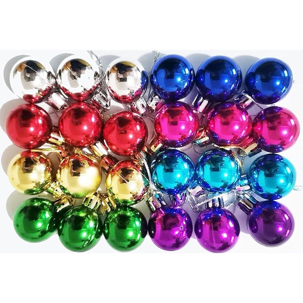 Paquete de 24 Bolas Ornamentales HQM 3 cm Multicolor