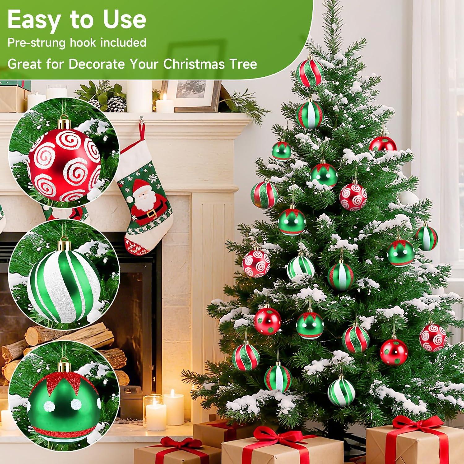 Juego de 30 Adornos Navideños Yintok 6.1 cm A Prueba de Roturas