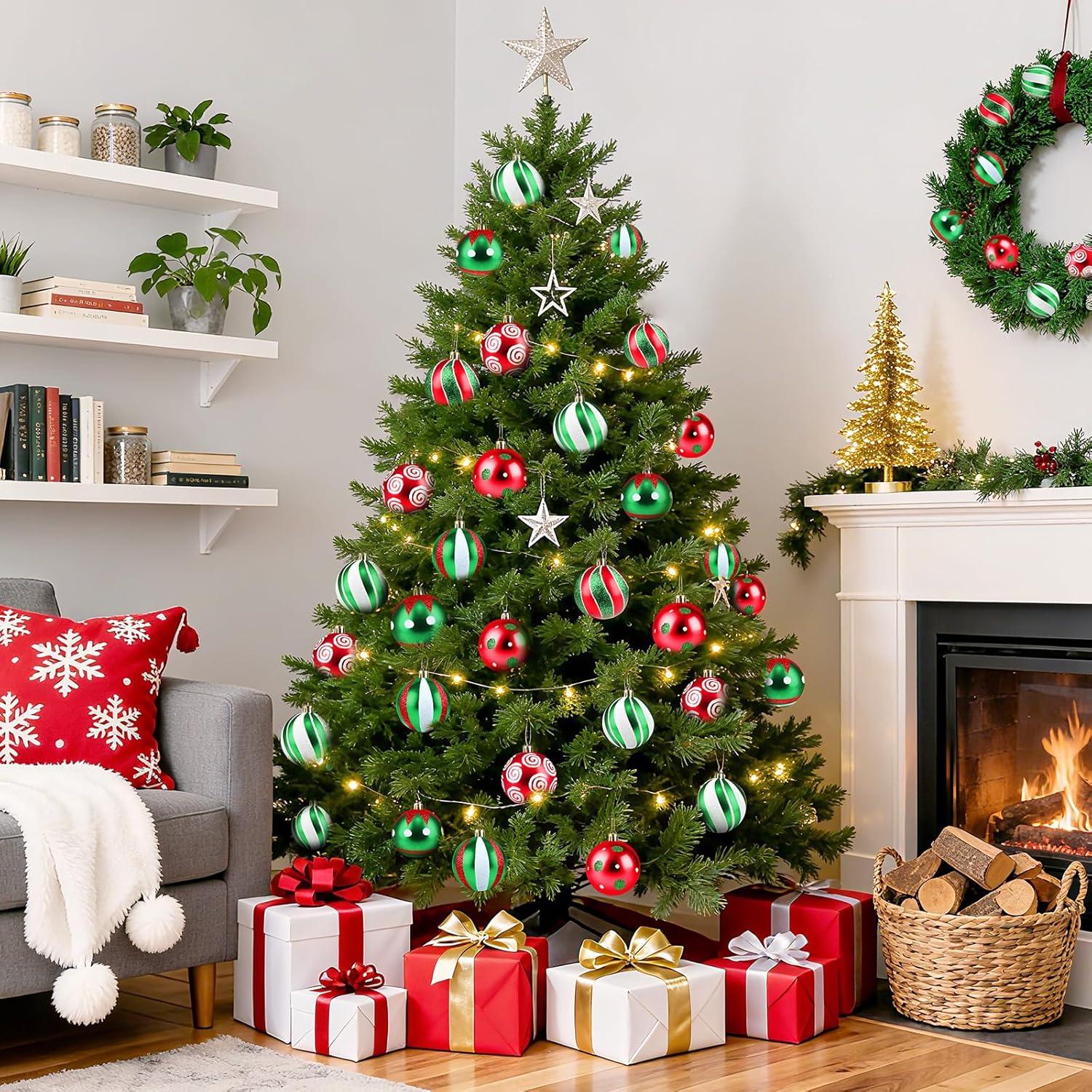 Juego de 30 Adornos Navideños Yintok 6.1 cm A Prueba de Roturas