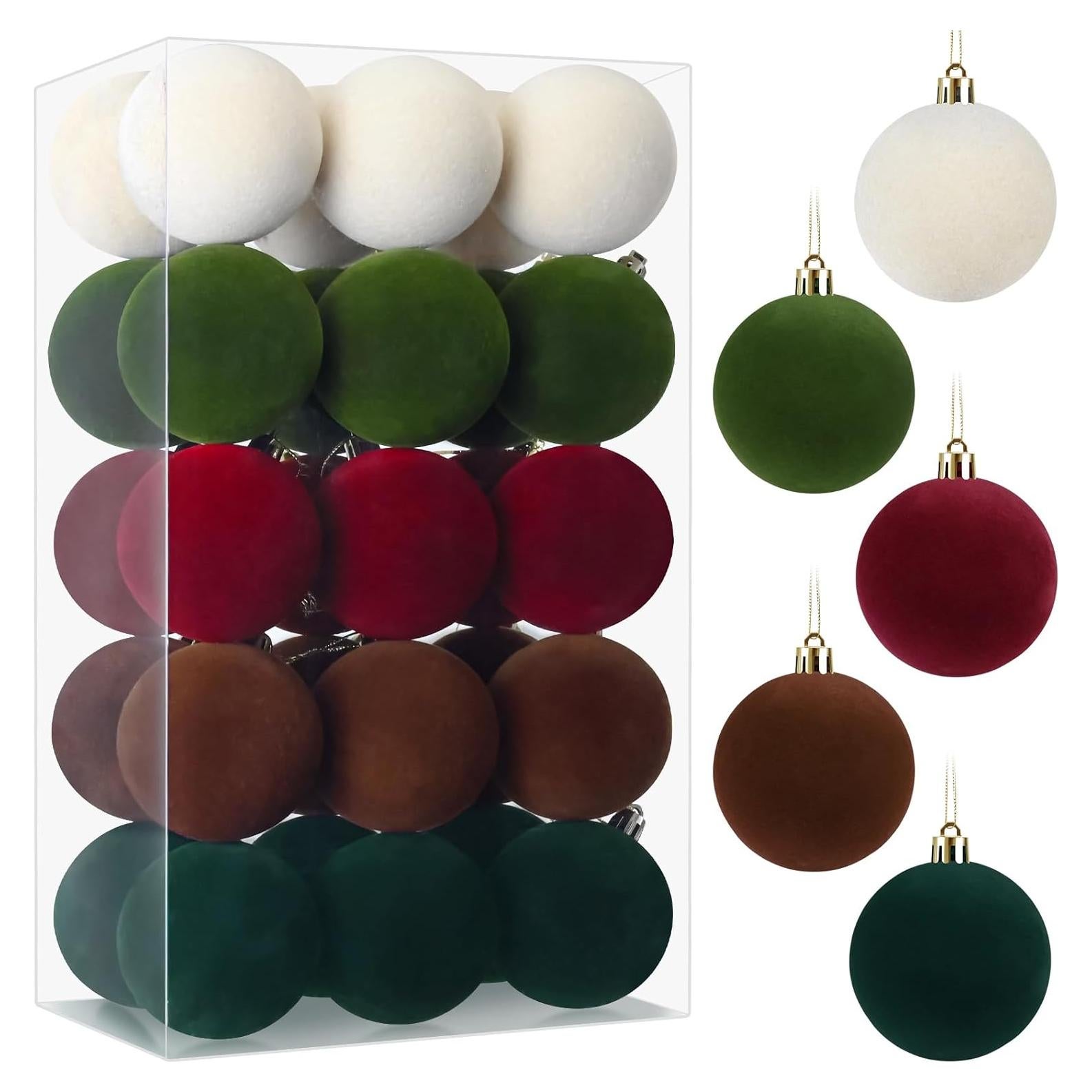 Juego de 30 Bolas de Adorno de Navidad Terciopelo 6 cm