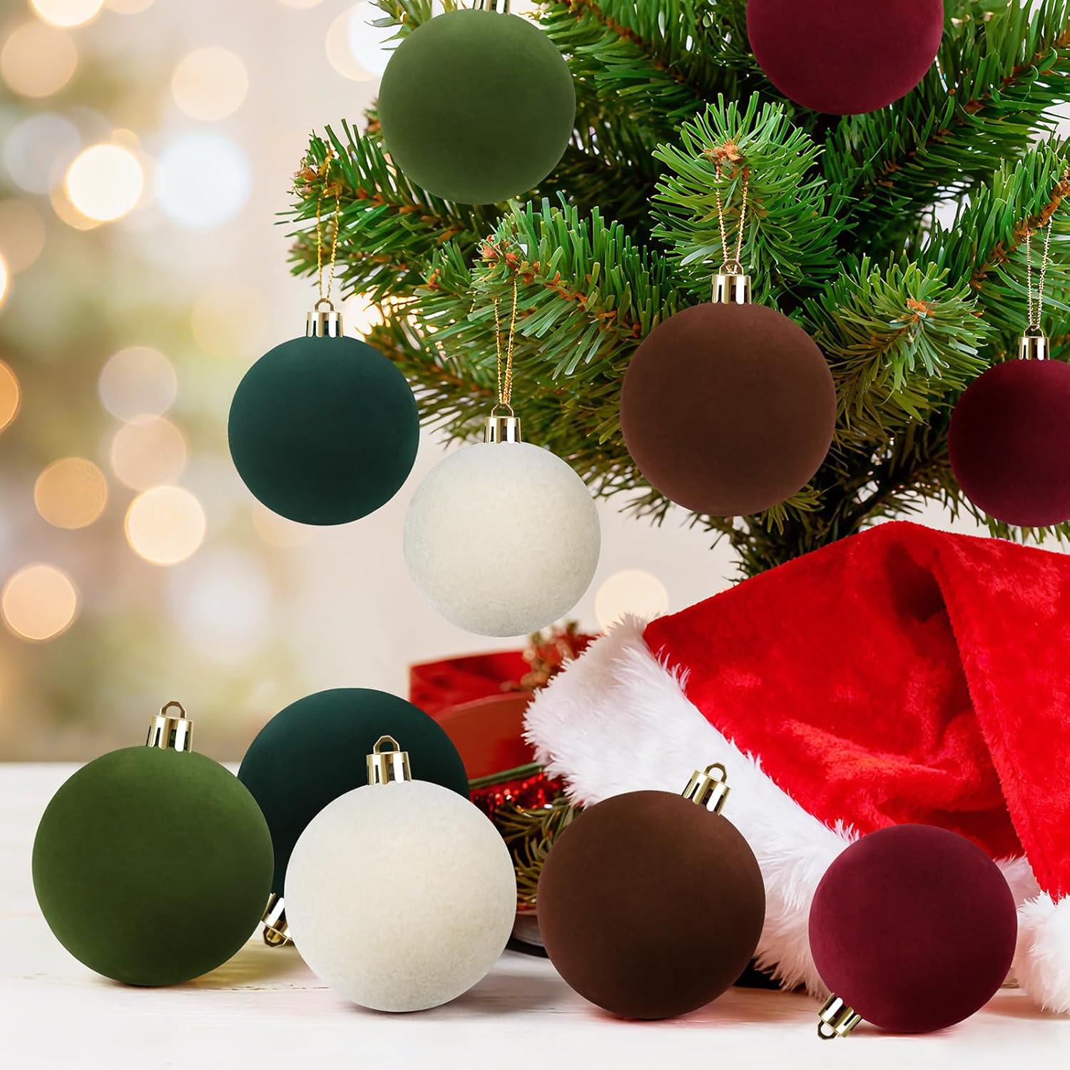 Juego de 30 Bolas de Adorno de Navidad Terciopelo 6 cm