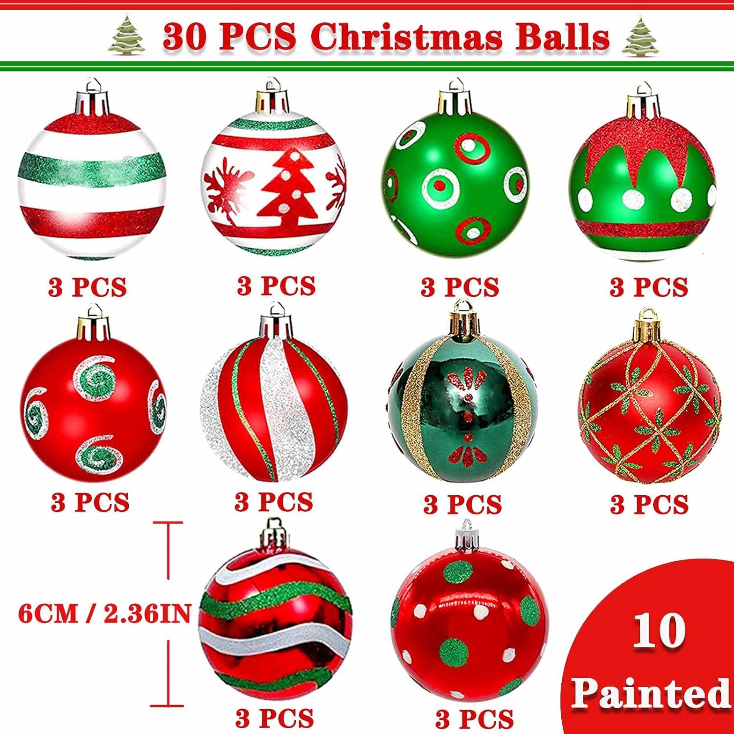Set de 30 Bolas de Navidad KALOR 6cm Multicolor Decorativas