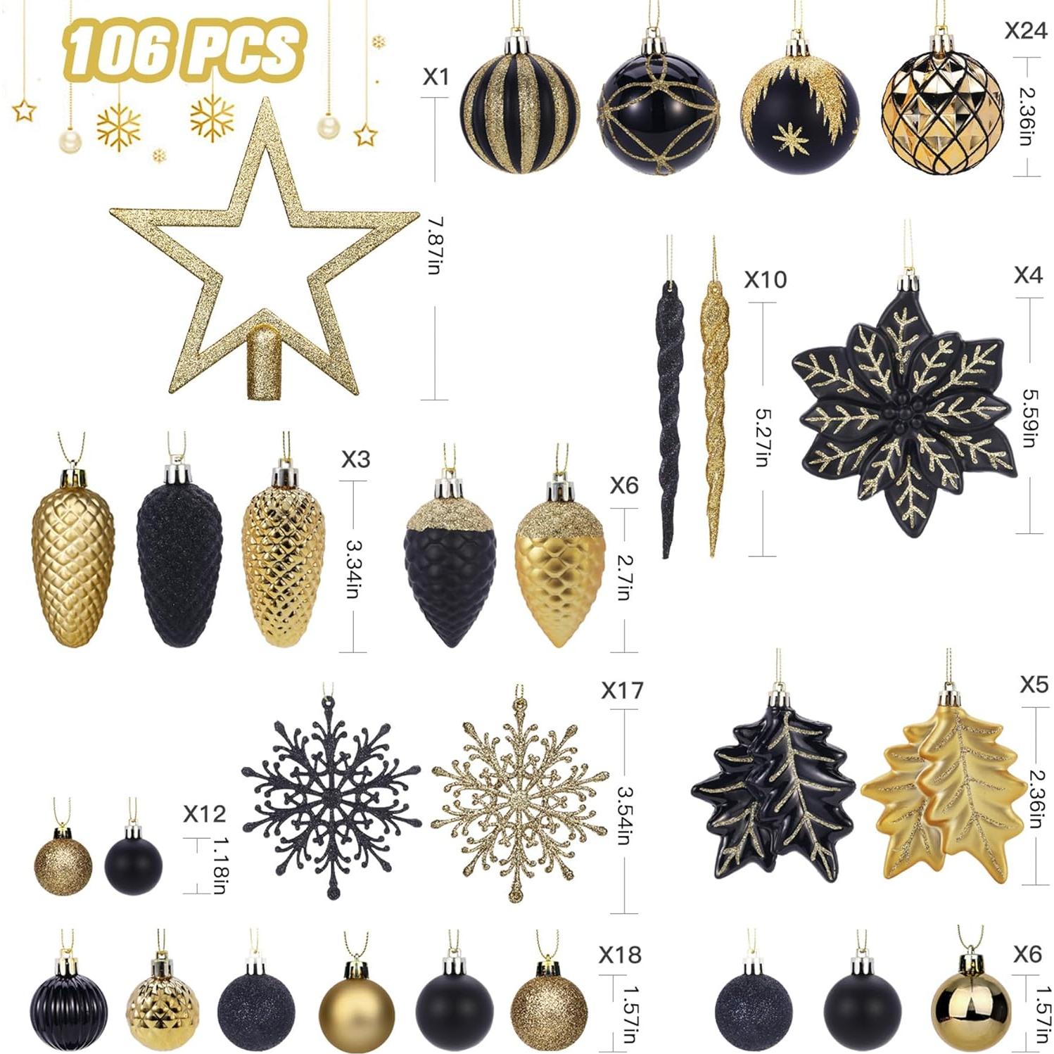 Conjunto de Adornos de Navidad SHareconn 106 Piezas Colorido