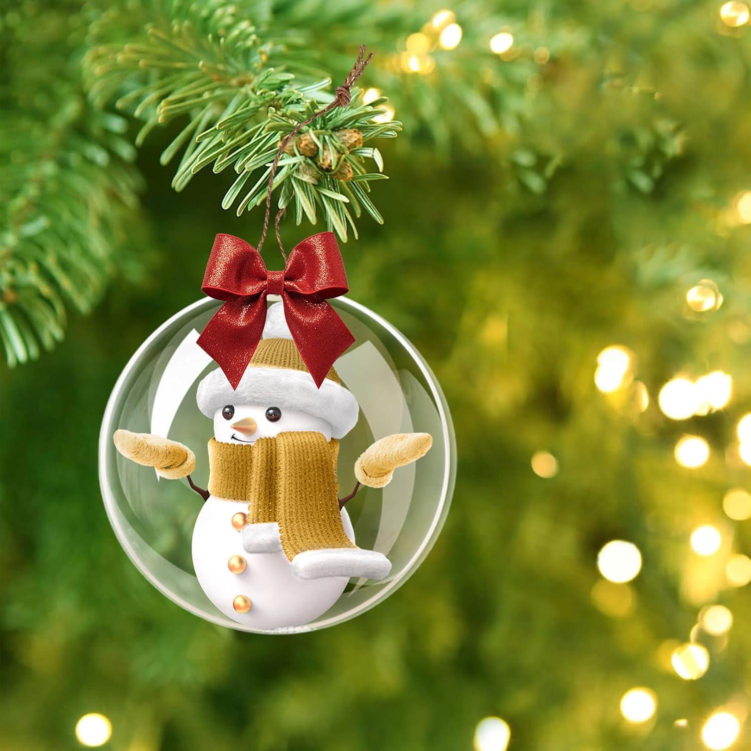 20 Bolas de Adorno de Plástico Transparente 5CM - Navidad DIY