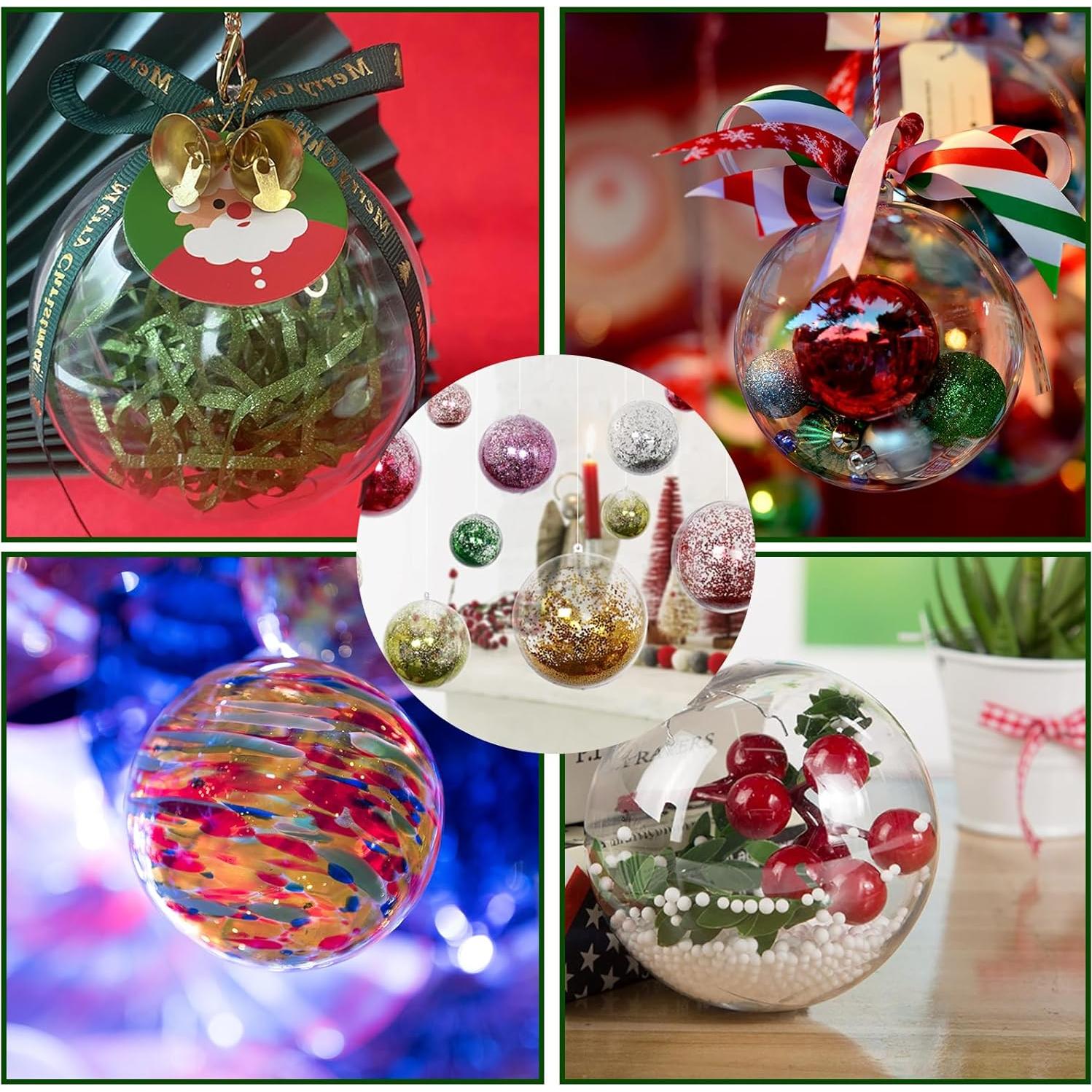 20 Bolas de Adorno de Plástico Transparente 5CM - Navidad DIY