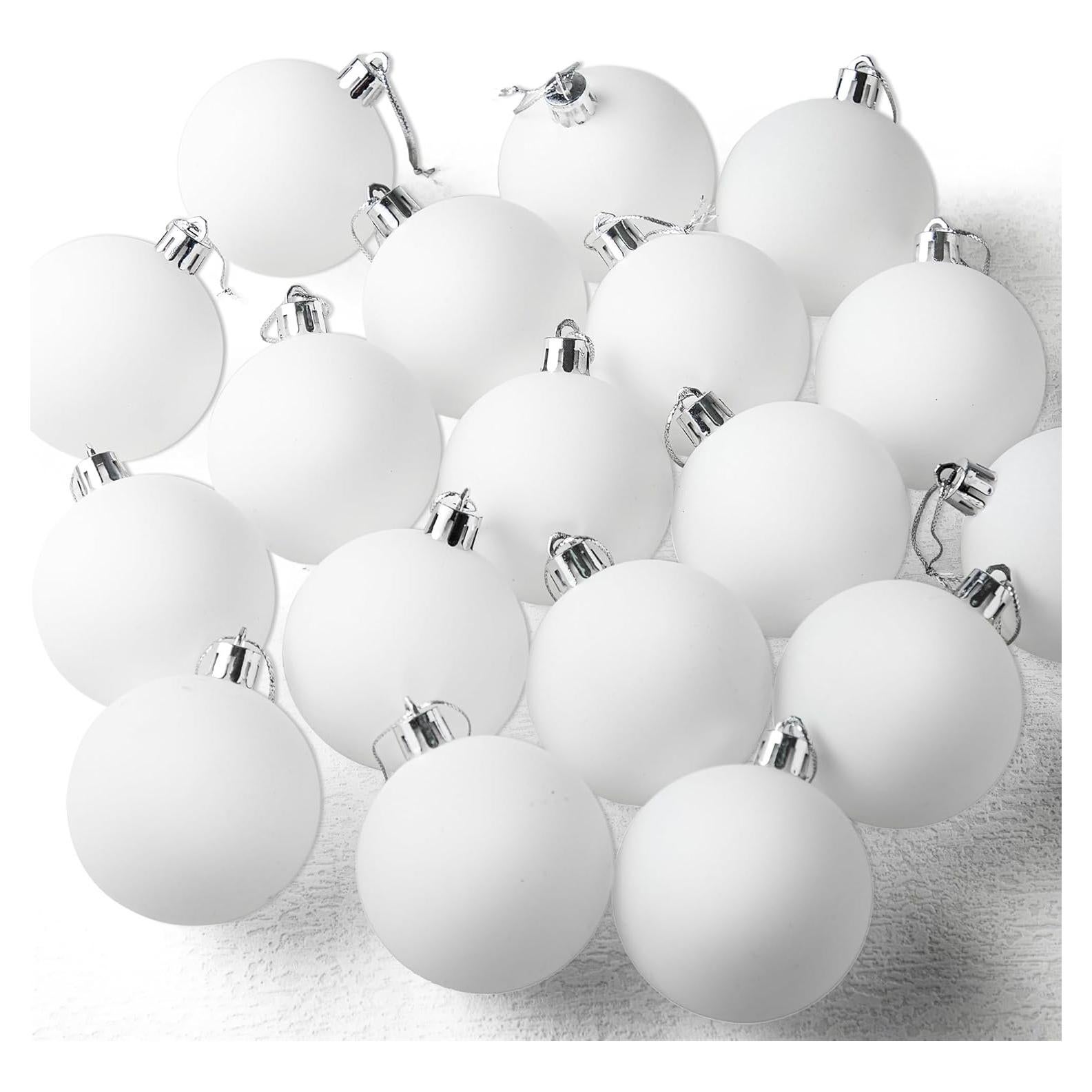 Adornos de Bola de Navidad Joyin 24 Pcs Blancos 6 cm