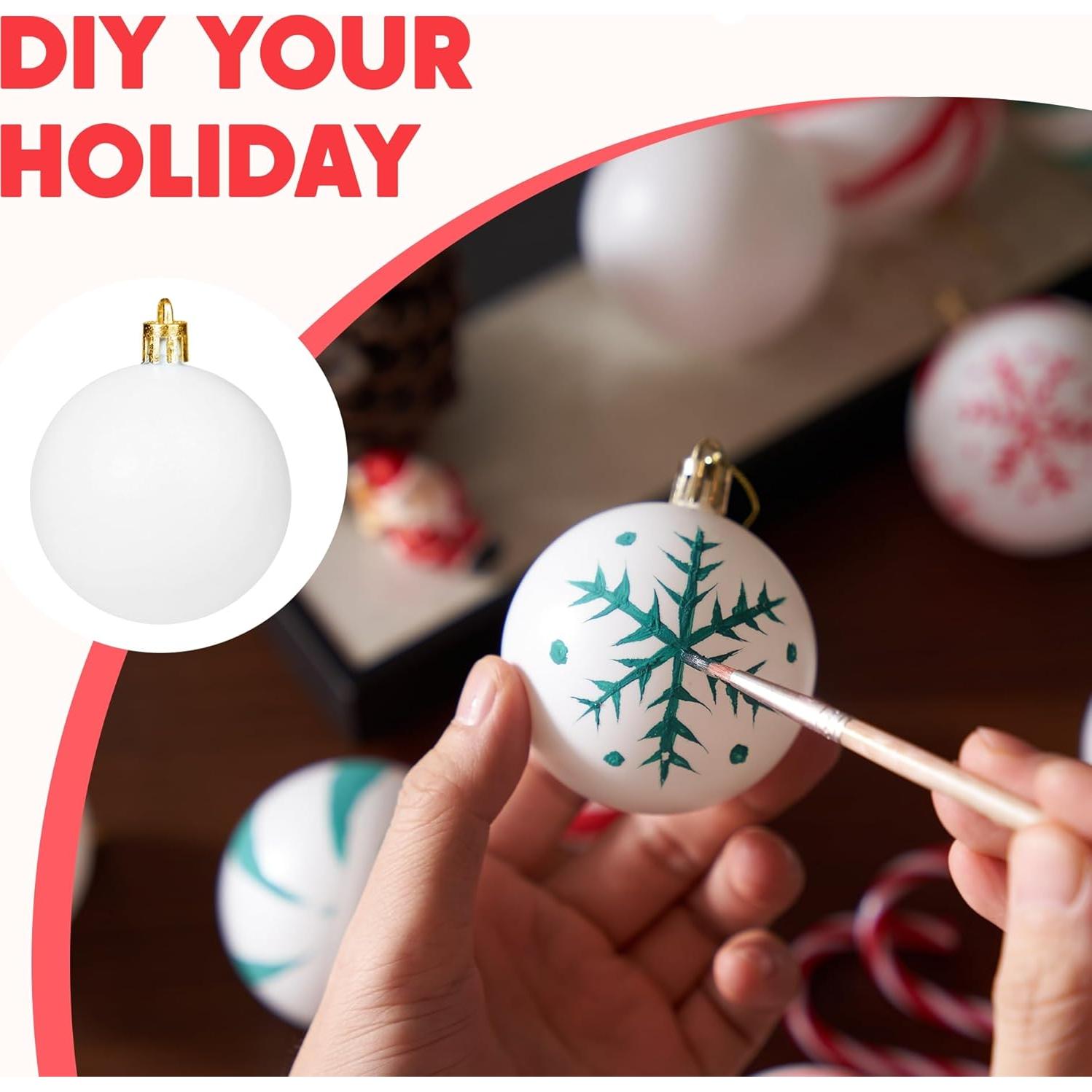 Adornos de Bola de Navidad Joyin 24 Pcs Blancos 6 cm