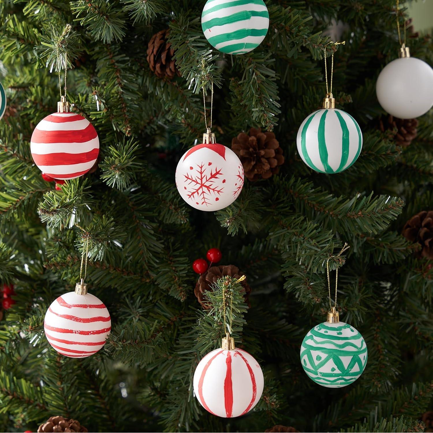 Adornos de Bola de Navidad Joyin 24 Pcs Blancos 6 cm