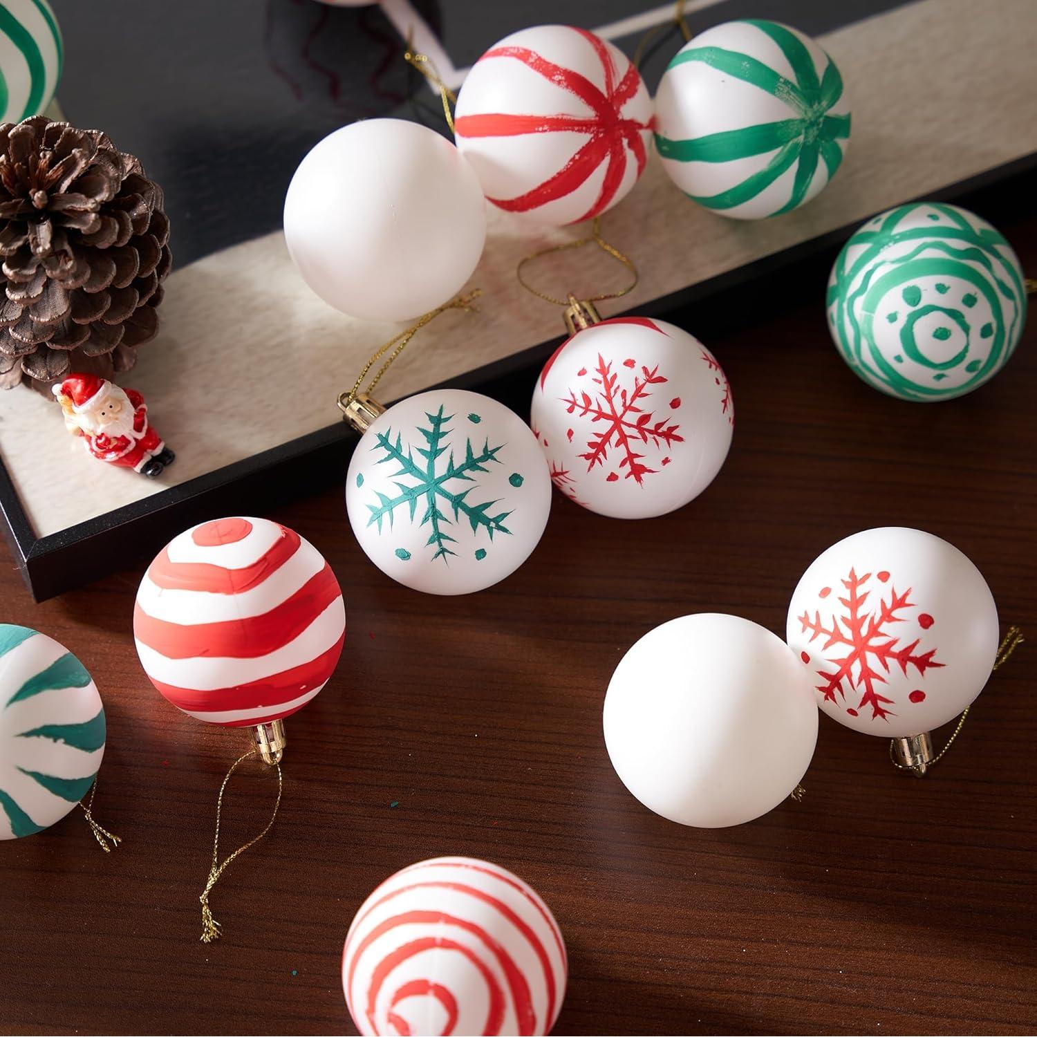 Adornos de Bola de Navidad Joyin 24 Pcs Blancos 6 cm