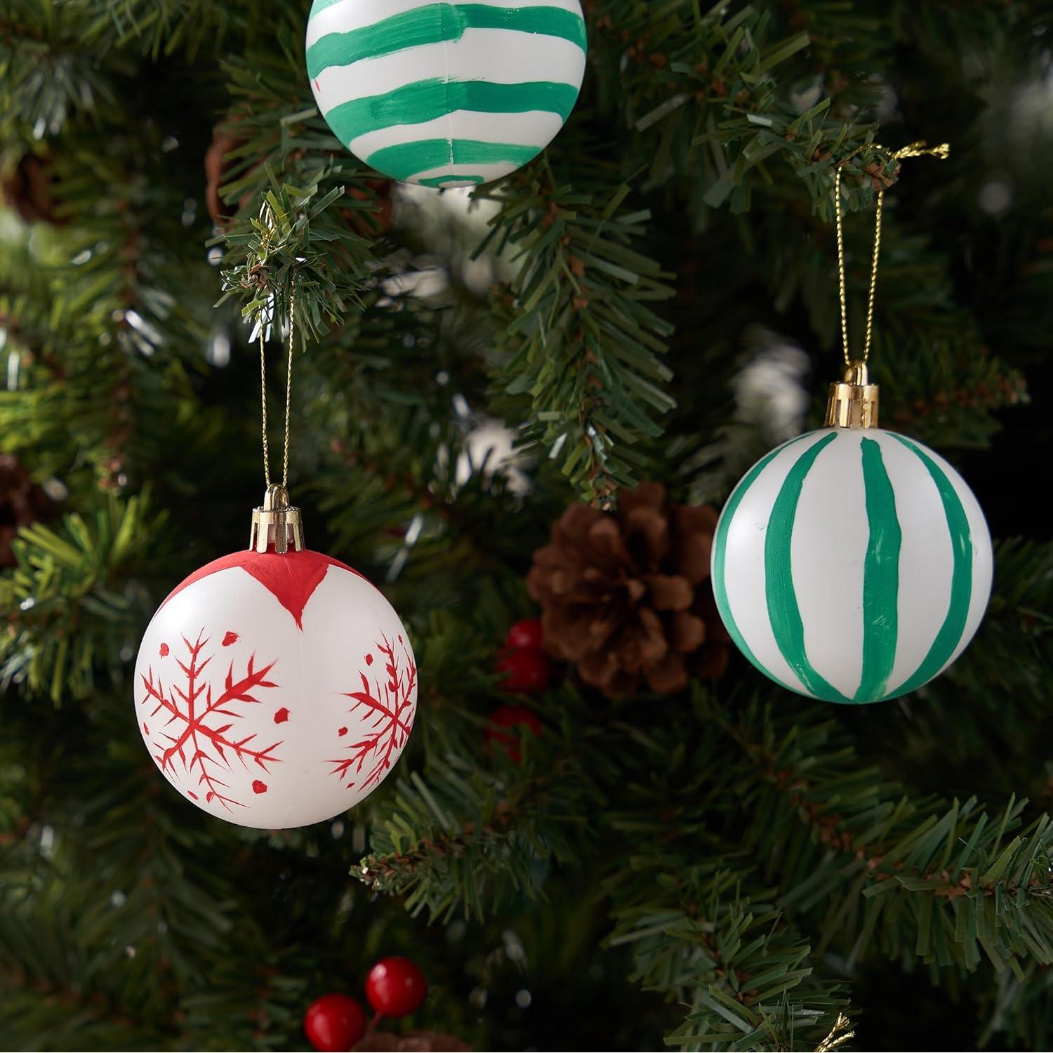 Adornos de Bola de Navidad Joyin 24 Pcs Blancos 6 cm