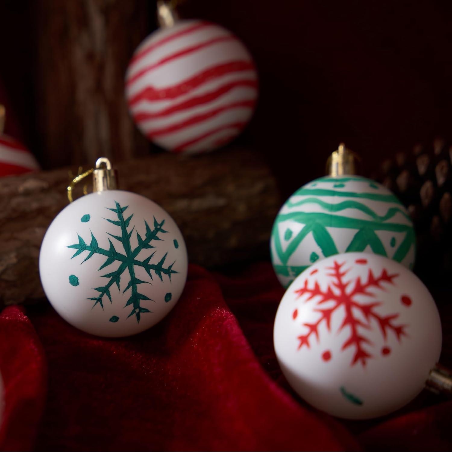 Adornos de Bola de Navidad Joyin 24 Pcs Blancos 6 cm