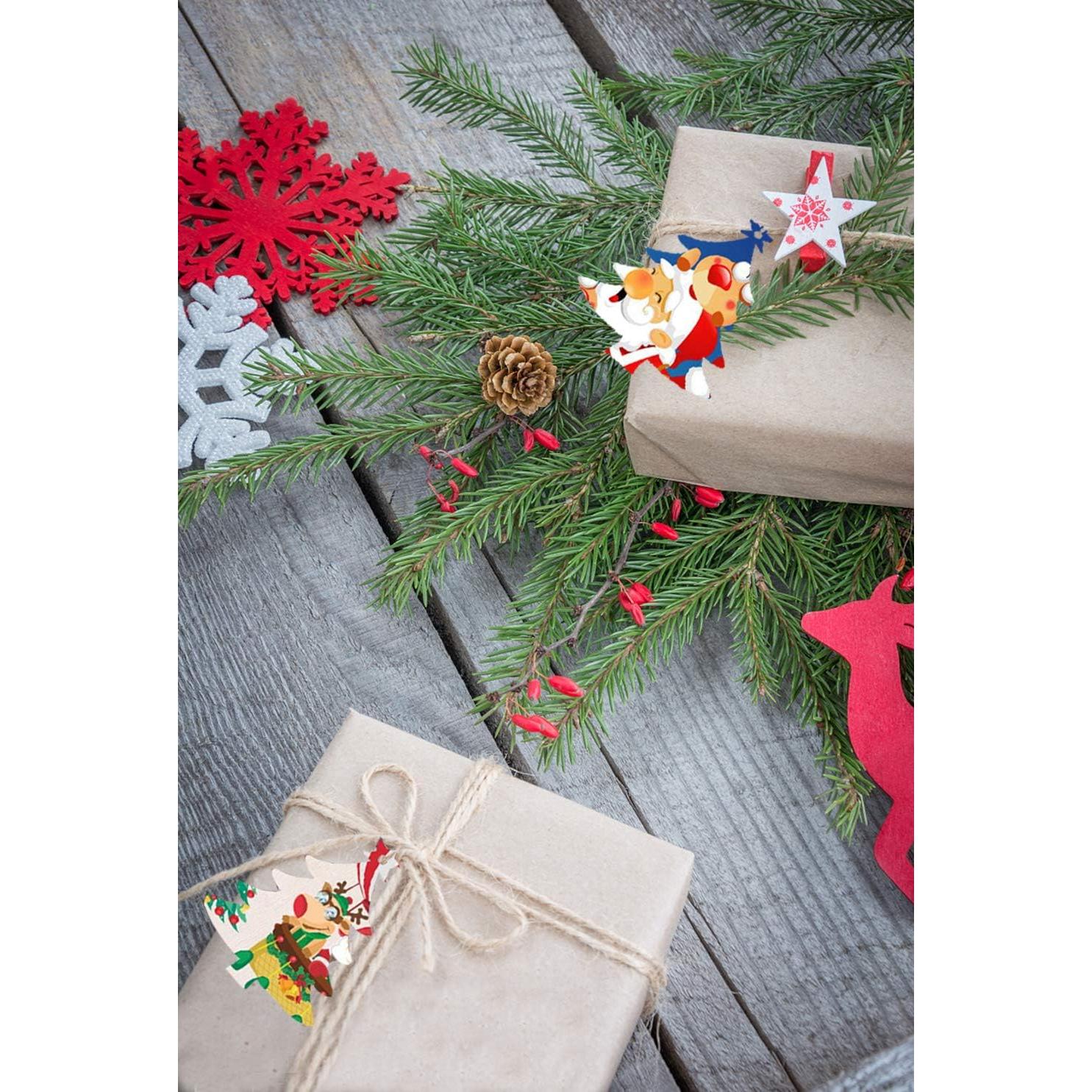 50 Adornos Navideños de Madera LEBERY para Manualidades DIY