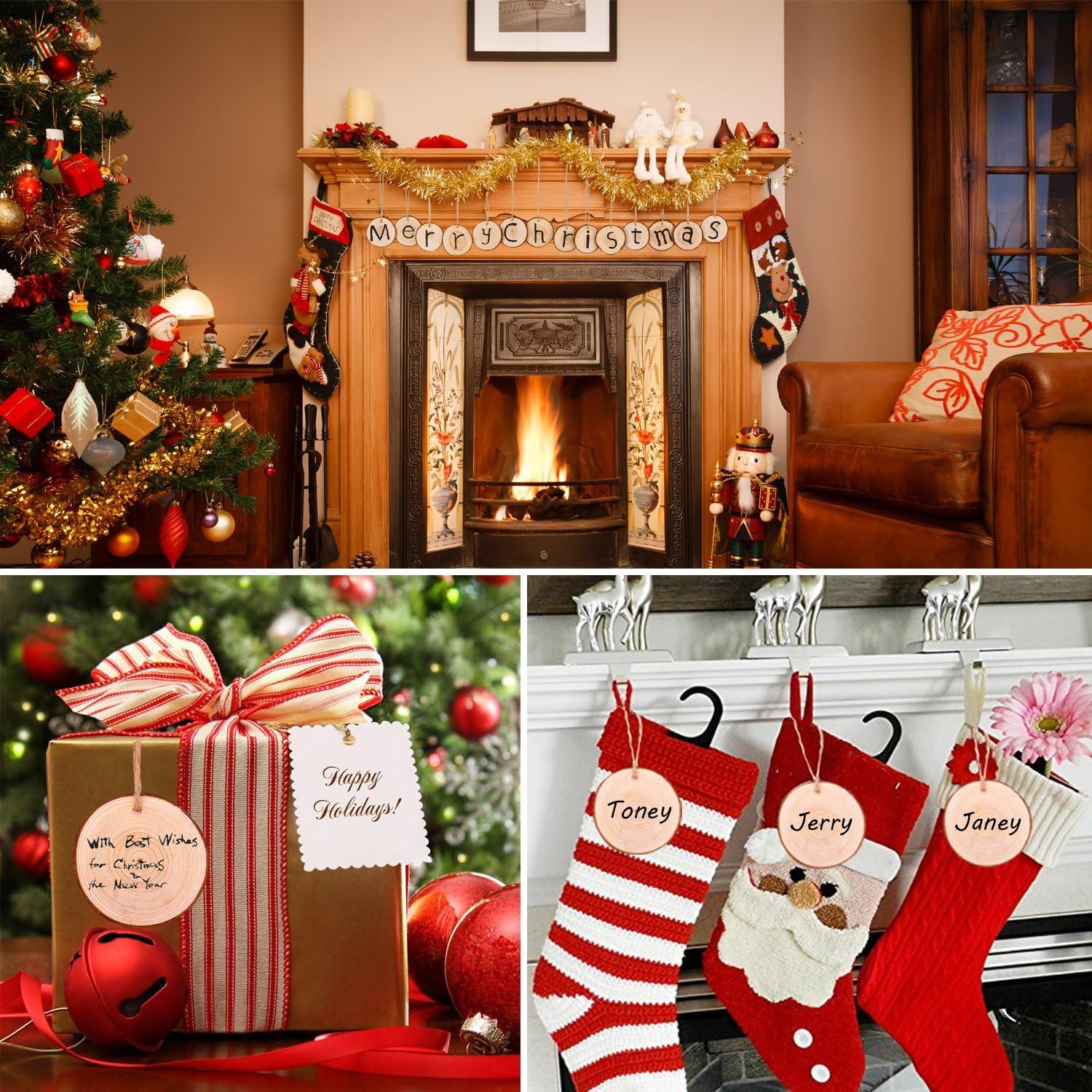 Rodajas de Madera Natural Fuyit 30 Pcs 7.1-7.9 cm para Manualidades