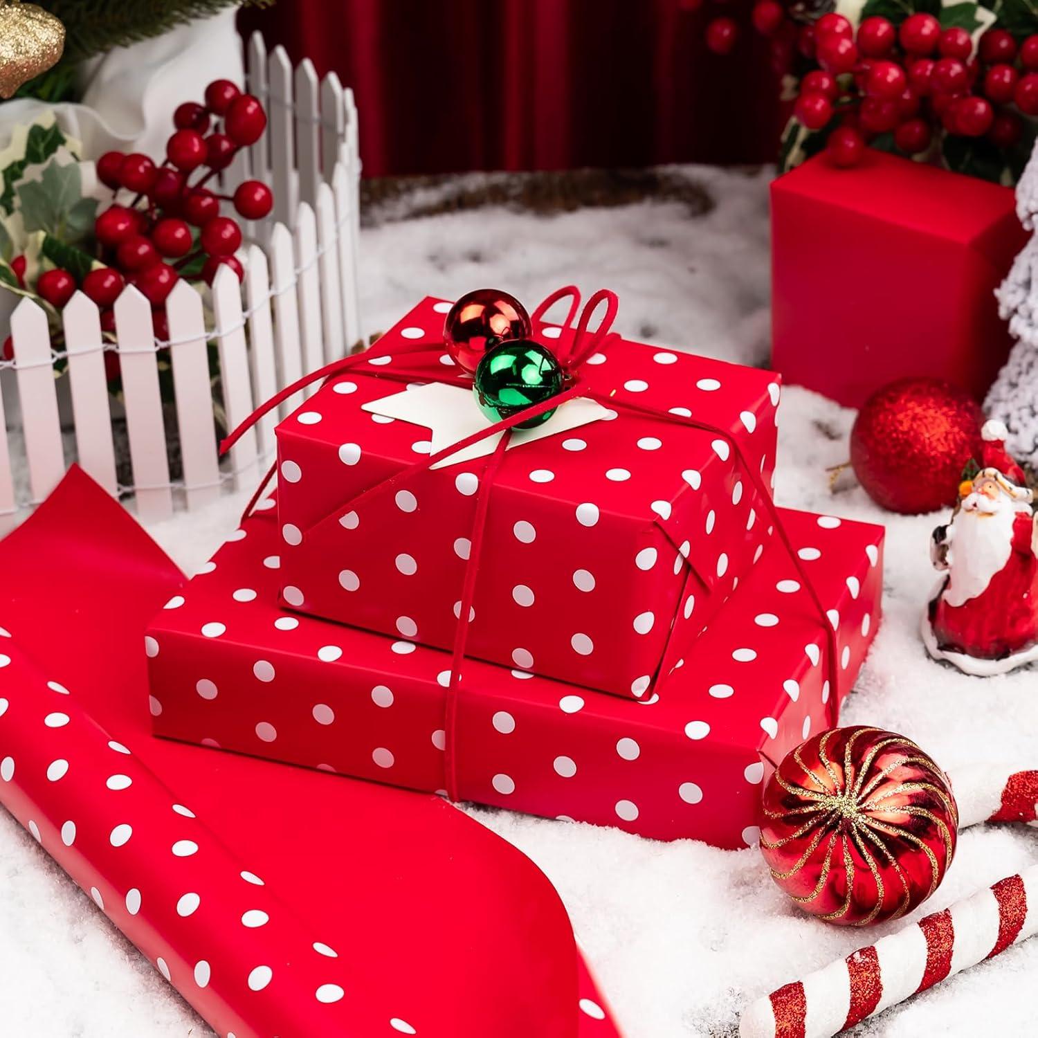 Papel de Regalo Reversible Yarcony 43 cm x 10 m Rojo y Blanco