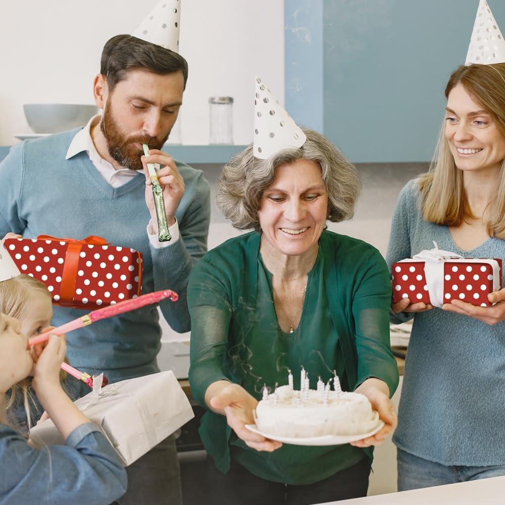 Papel de Regalo Lunares Rojos y Blancos 4 Piezas 49.8x69.8 cm