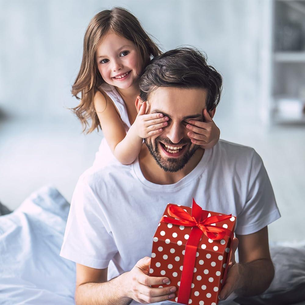 Papel de Regalo Lunares Rojos y Blancos 4 Piezas 49.8x69.8 cm