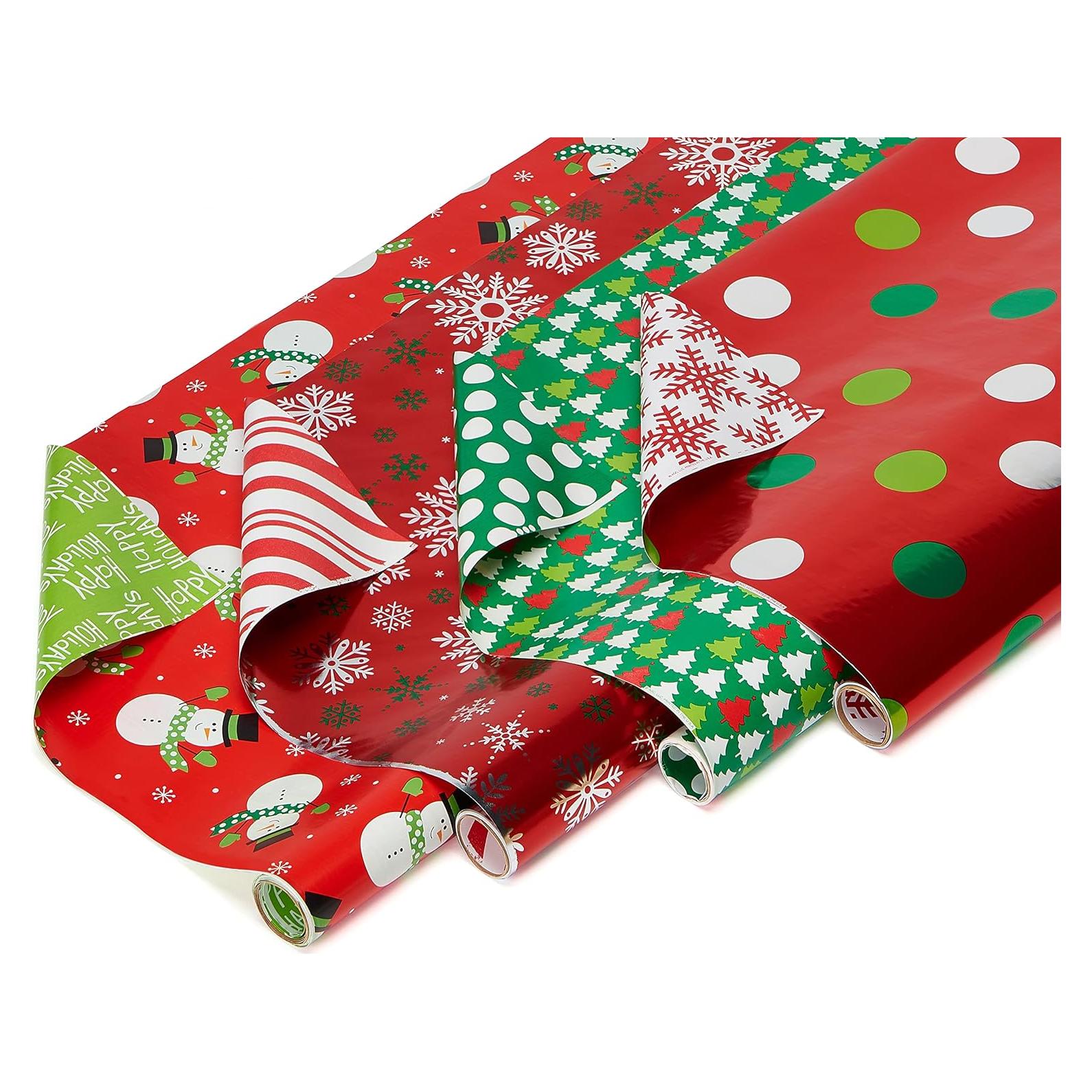 Papel de Regalo Navideño Reversible American Greetings 4 Rollos 9.29 m²
