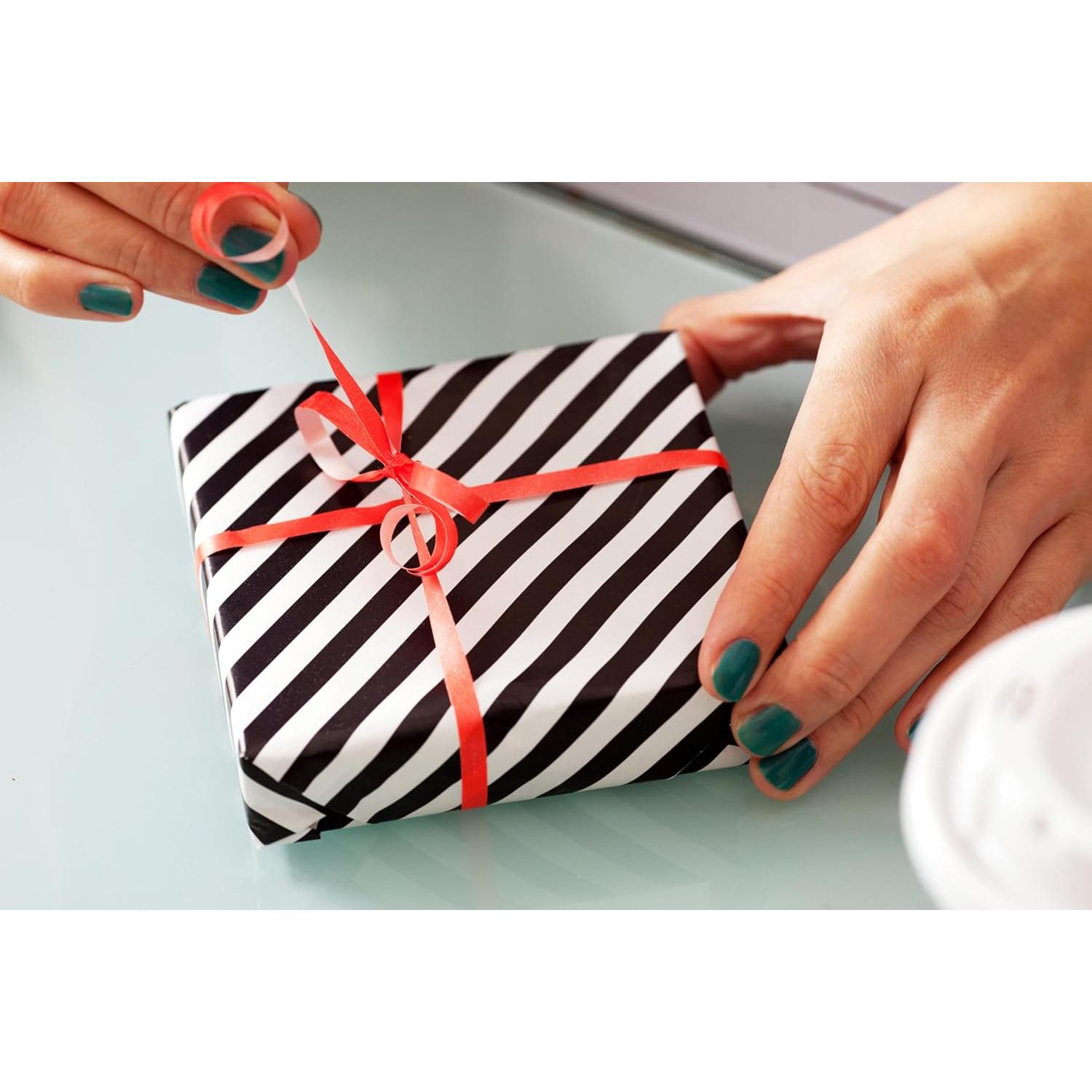 Papel de Regalo SaringSwoon Negro - Rayas y Lunares 6 Hojas 50.8x73.7 cm