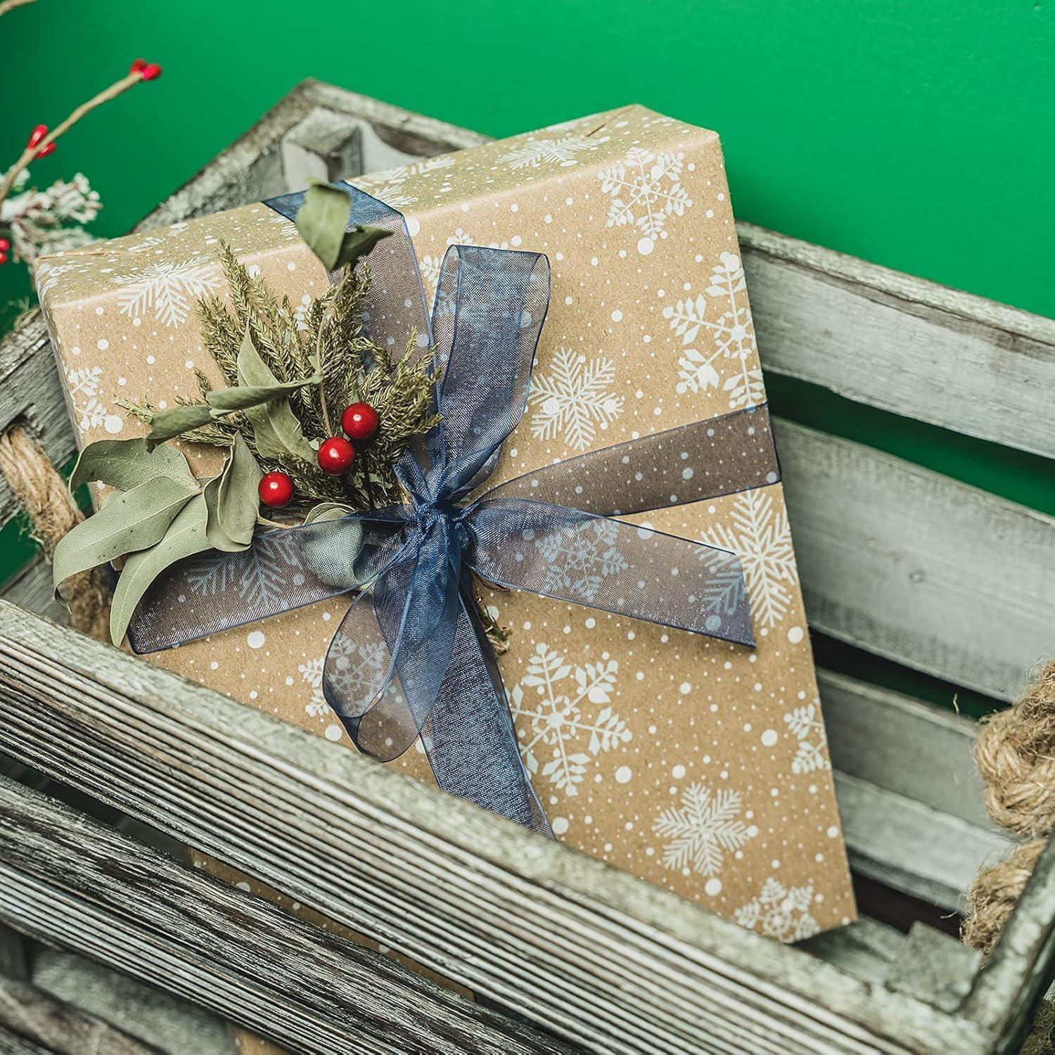 Papel de Regalo Navidad RUSPEPA - 4 Rollos Kraft 76.2cm x 3.05m