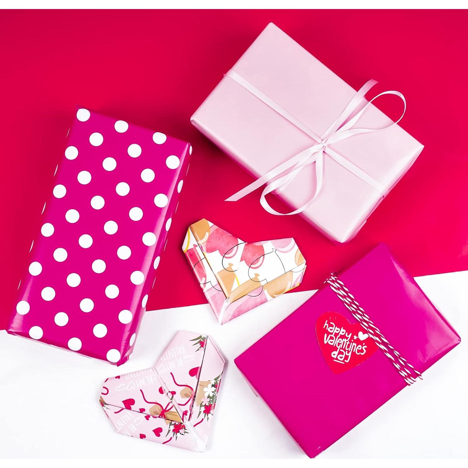 Papel de Regalo Rosa Pastel MAYPLUSS 3.93 m² - Puntos Fucsia