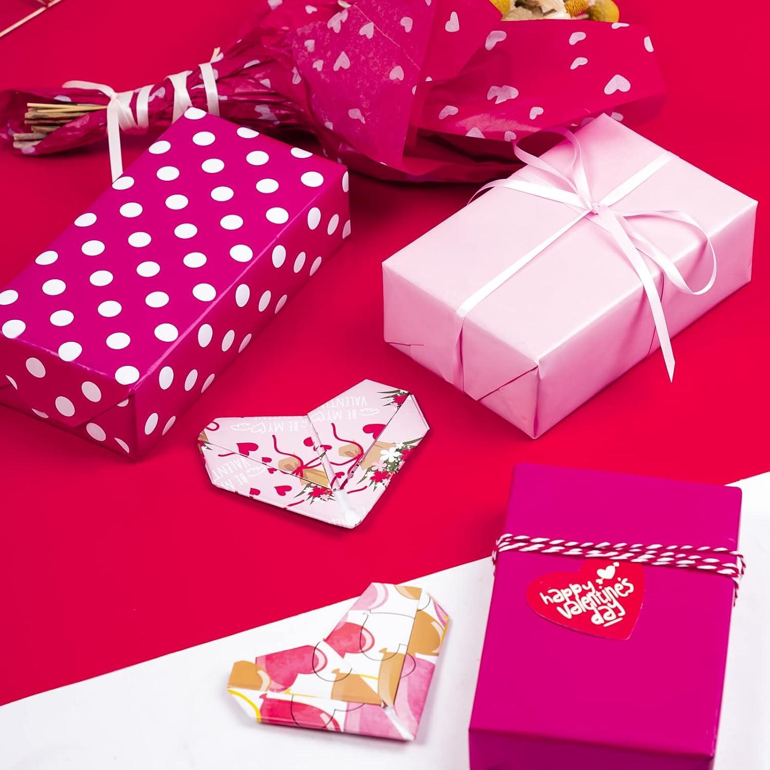 Papel de Regalo Rosa Pastel MAYPLUSS 3.93 m² - Puntos Fucsia