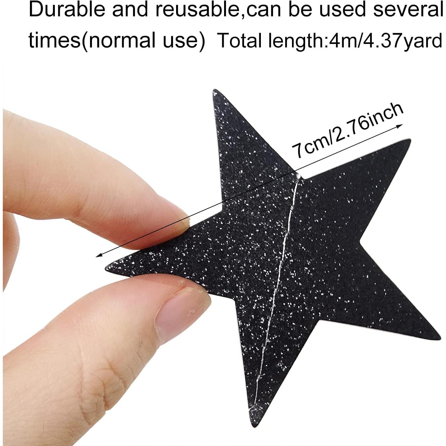 Guirnalda de Estrellas de Papel Brillante Honbay 2PCS 7 cm Negro