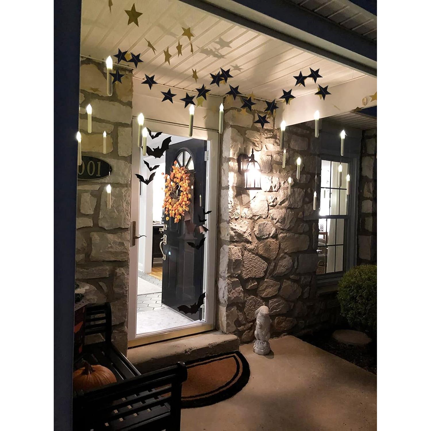 Guirnalda de Estrellas de Papel Brillante Honbay 2PCS 7 cm Negro