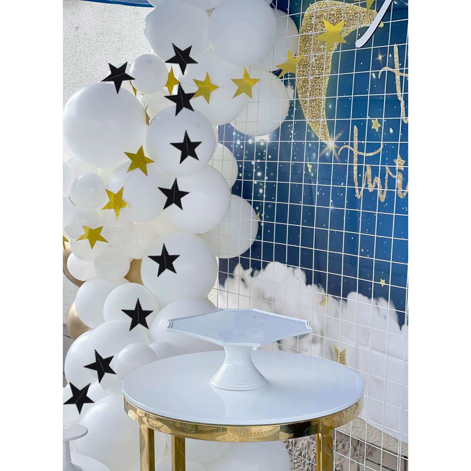 Guirnalda de Estrellas de Papel Brillante Honbay 2PCS 7 cm Negro