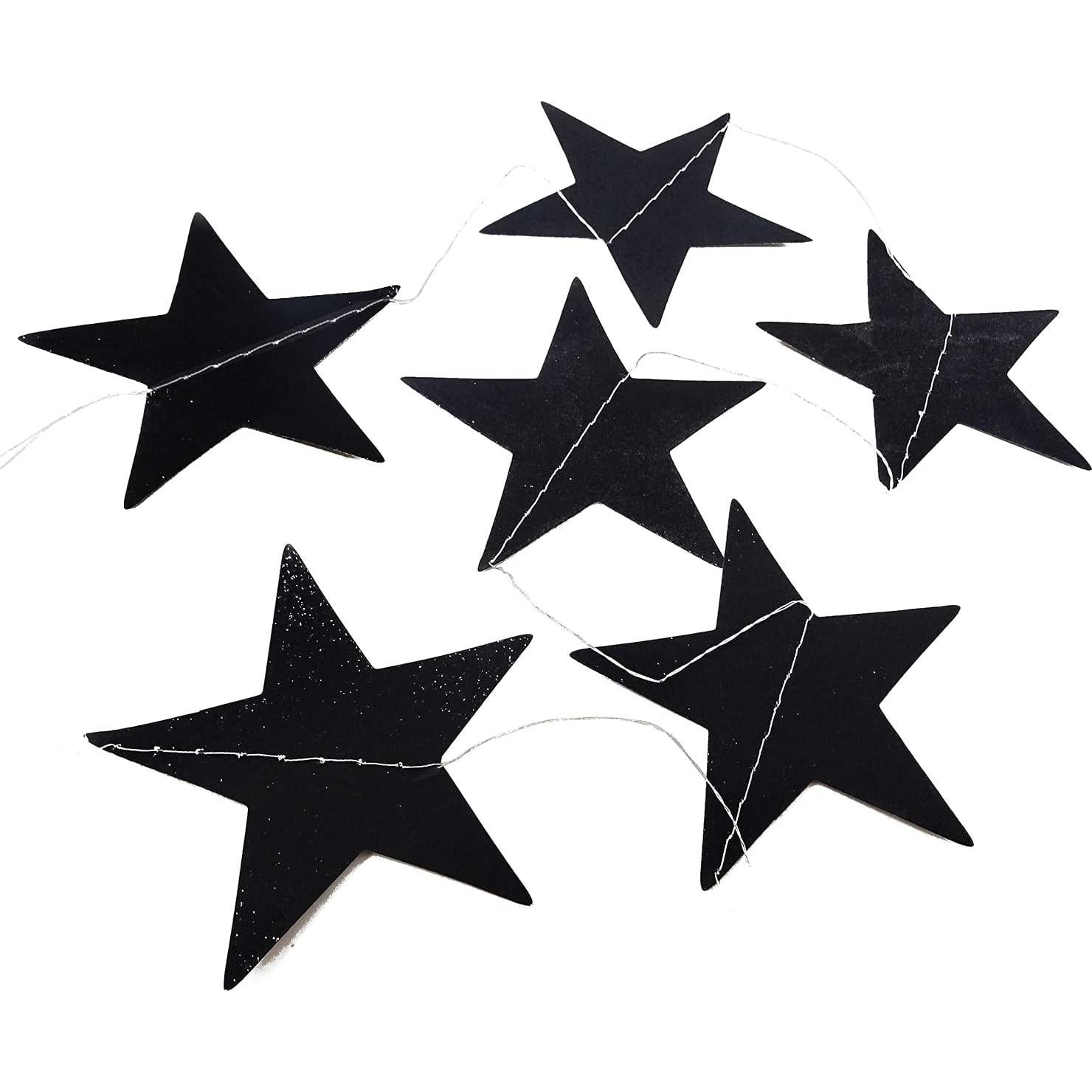 Guirnalda de Estrellas de Papel Brillante Honbay 2PCS 7 cm Negro