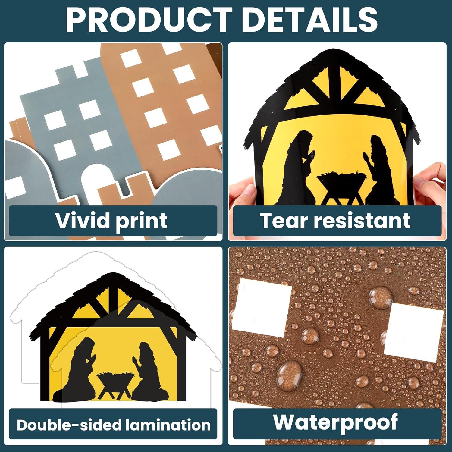 Conjunto de Decoraciones Religiosas de Natividad Saludo de Fiesta