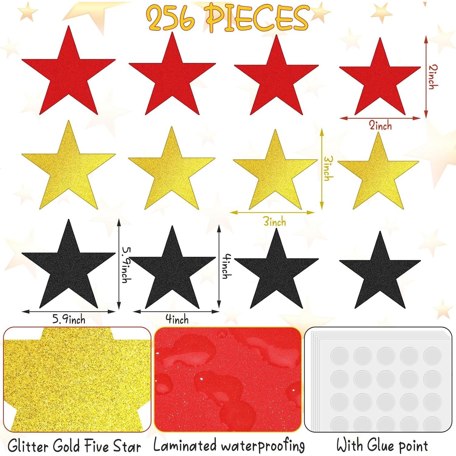 256 Recortes de Estrellas Brillantes Ctosree - Decoración de Papel