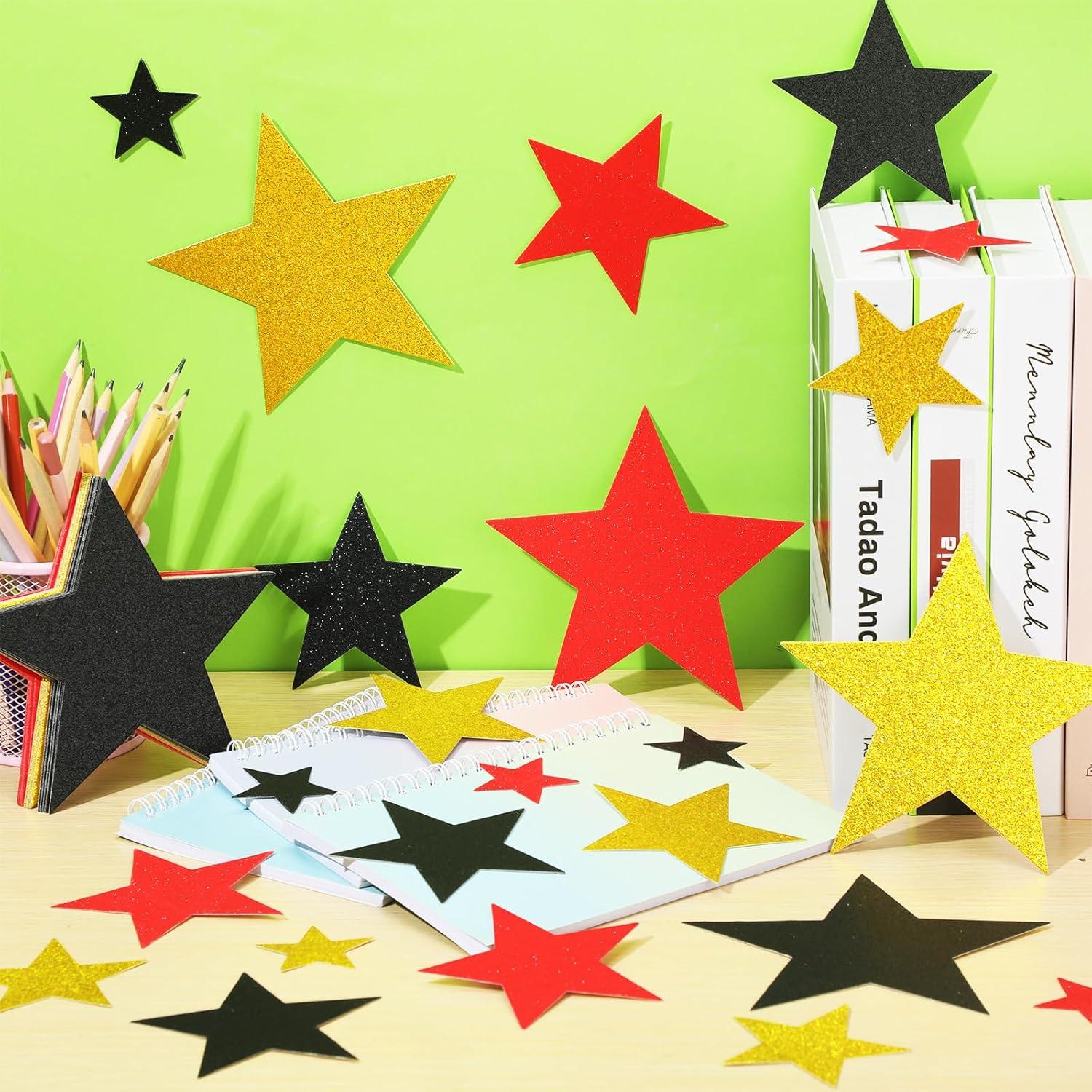 256 Recortes de Estrellas Brillantes Ctosree - Decoración de Papel