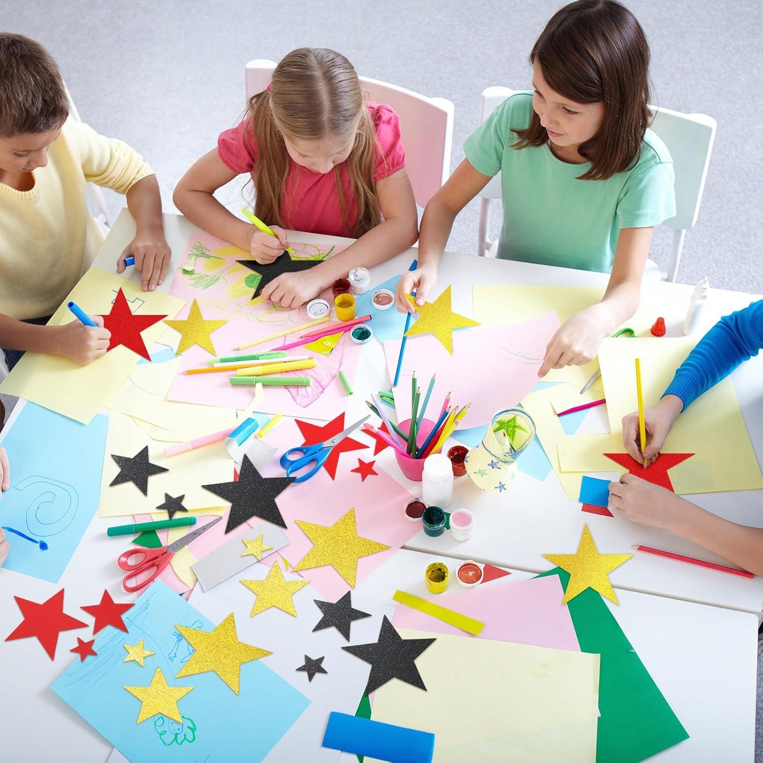 256 Recortes de Estrellas Brillantes Ctosree - Decoración de Papel