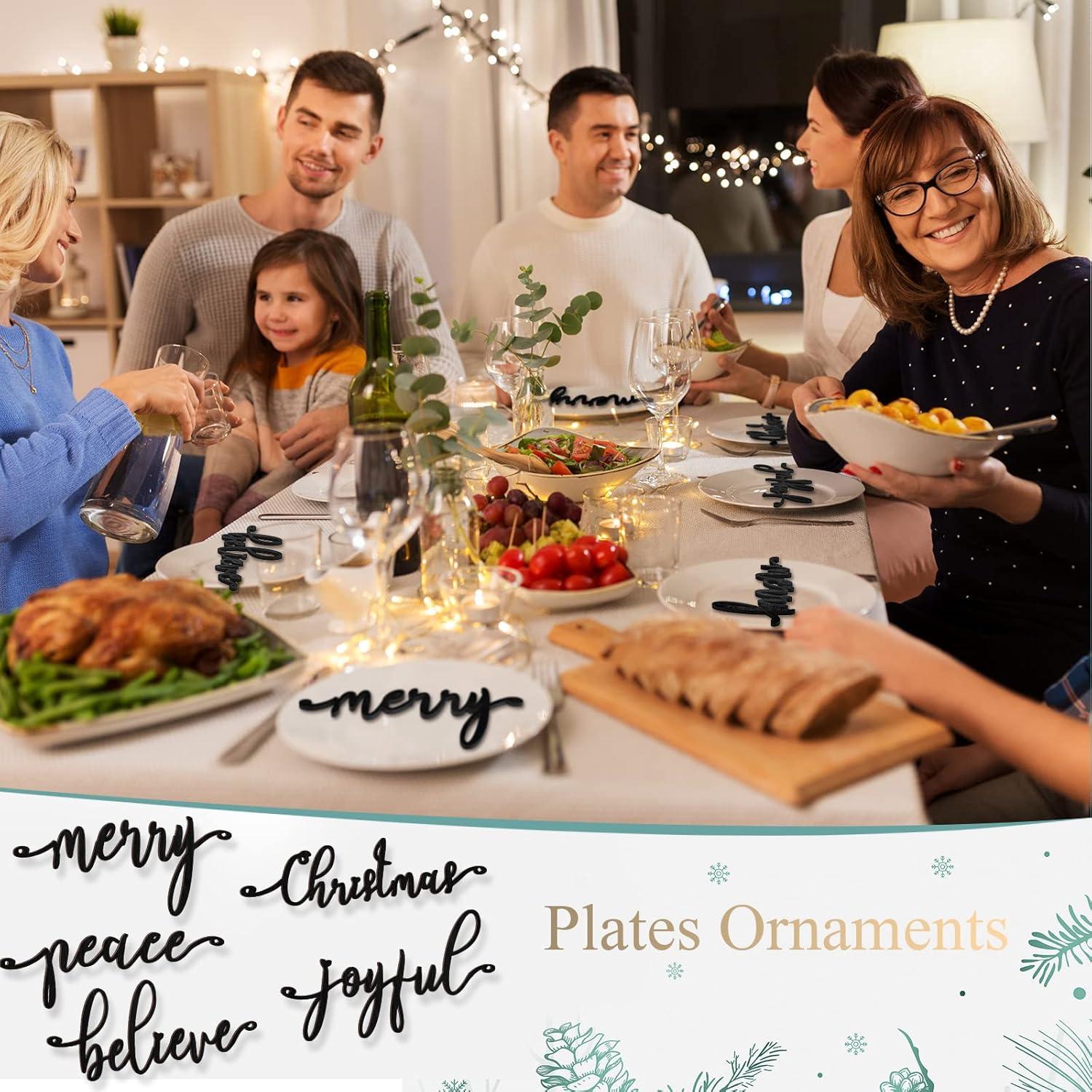 Jetec 20 Carteles de Madera Navideños Negros Decoración