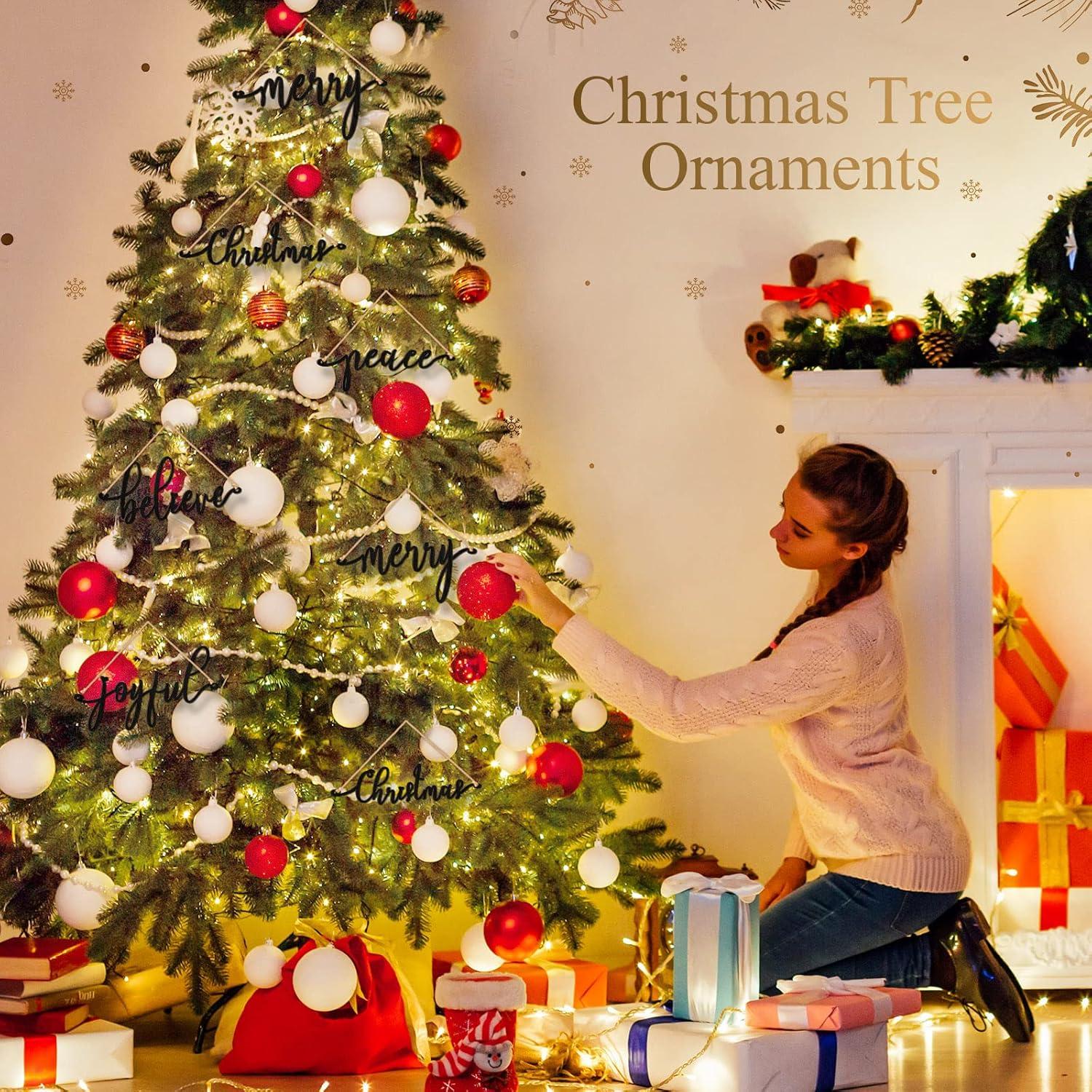 Jetec 20 Carteles de Madera Navideños Negros Decoración