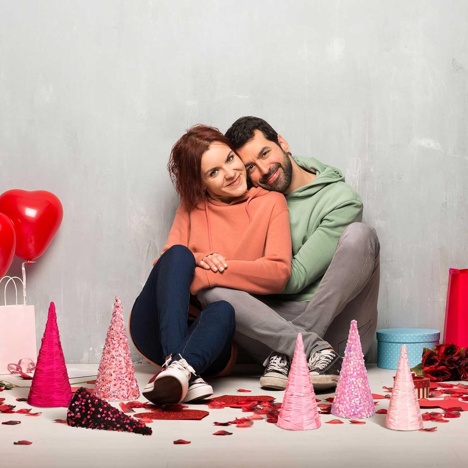 Decoraciones de Árbol de Navidad Rosa Kigley 6 Pcs 15-20-25 cm