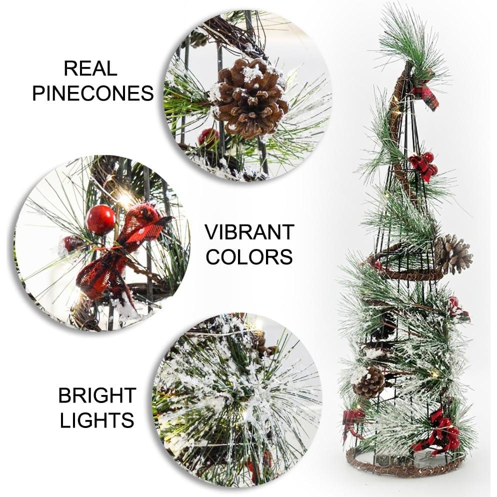 Árbol de Cono Navideño 58 cm con Luces LED Admired By Nature