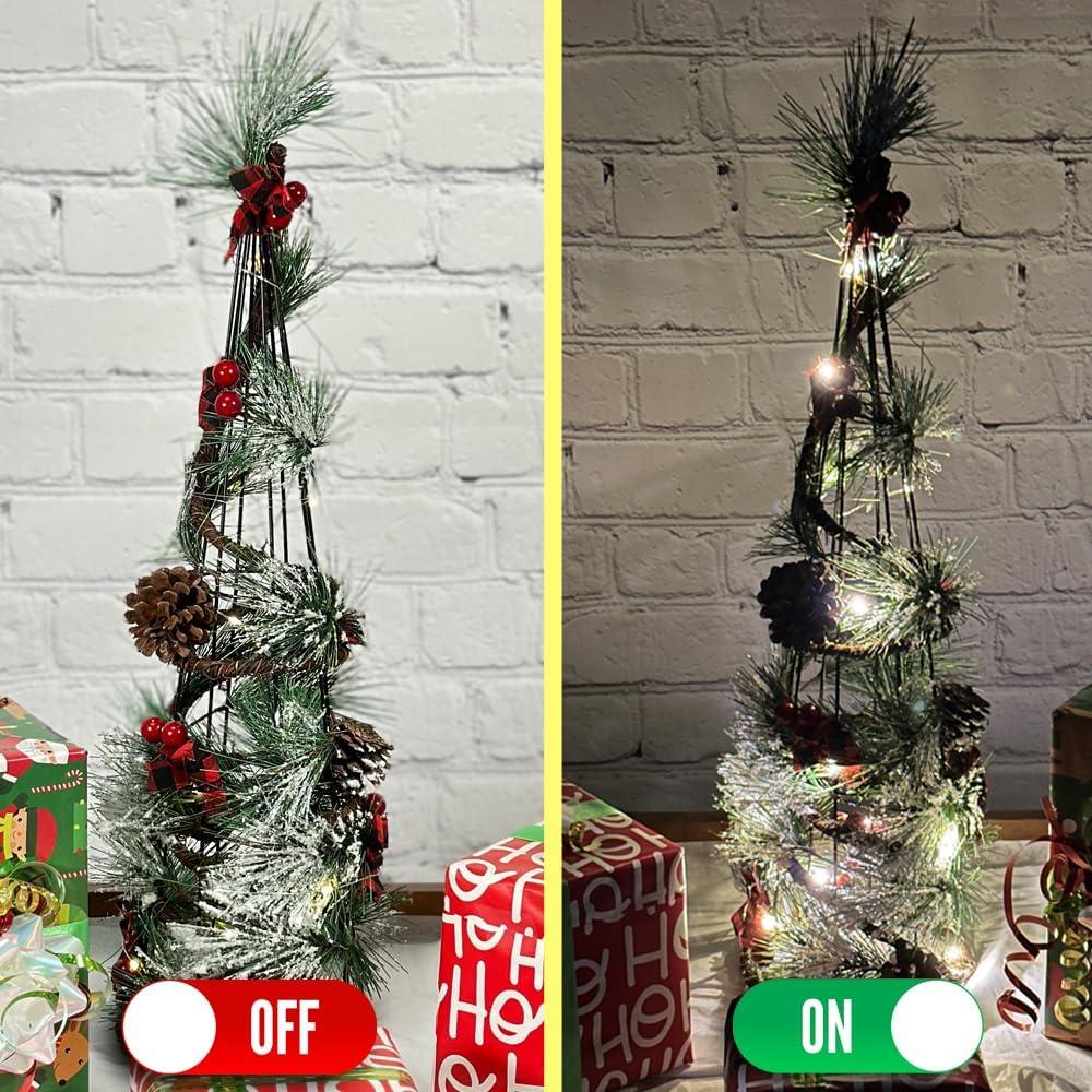 Árbol de Cono Navideño 58 cm con Luces LED Admired By Nature