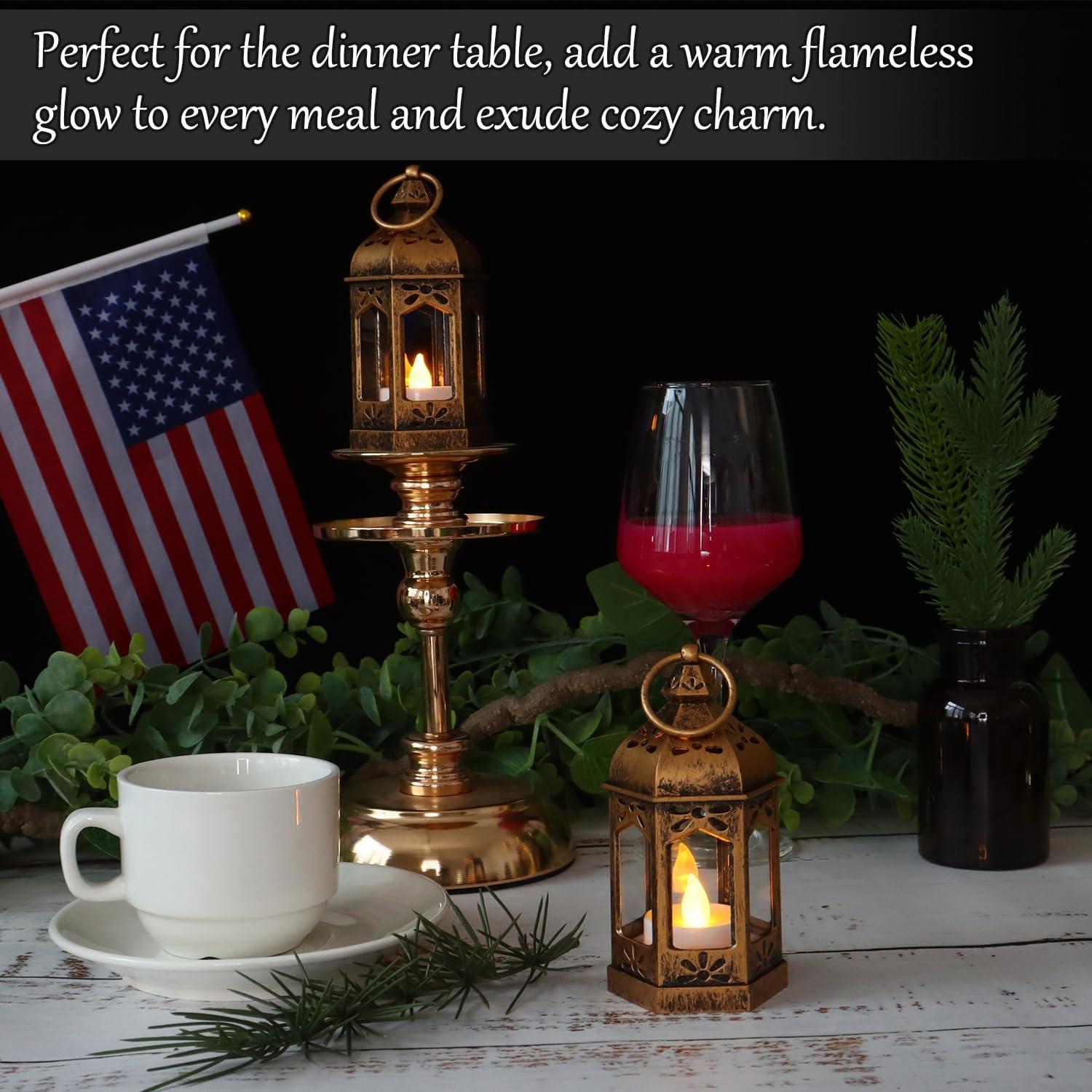 Linternas Mini Decorativas LLQ 8Pcs LED Vintage Marrón