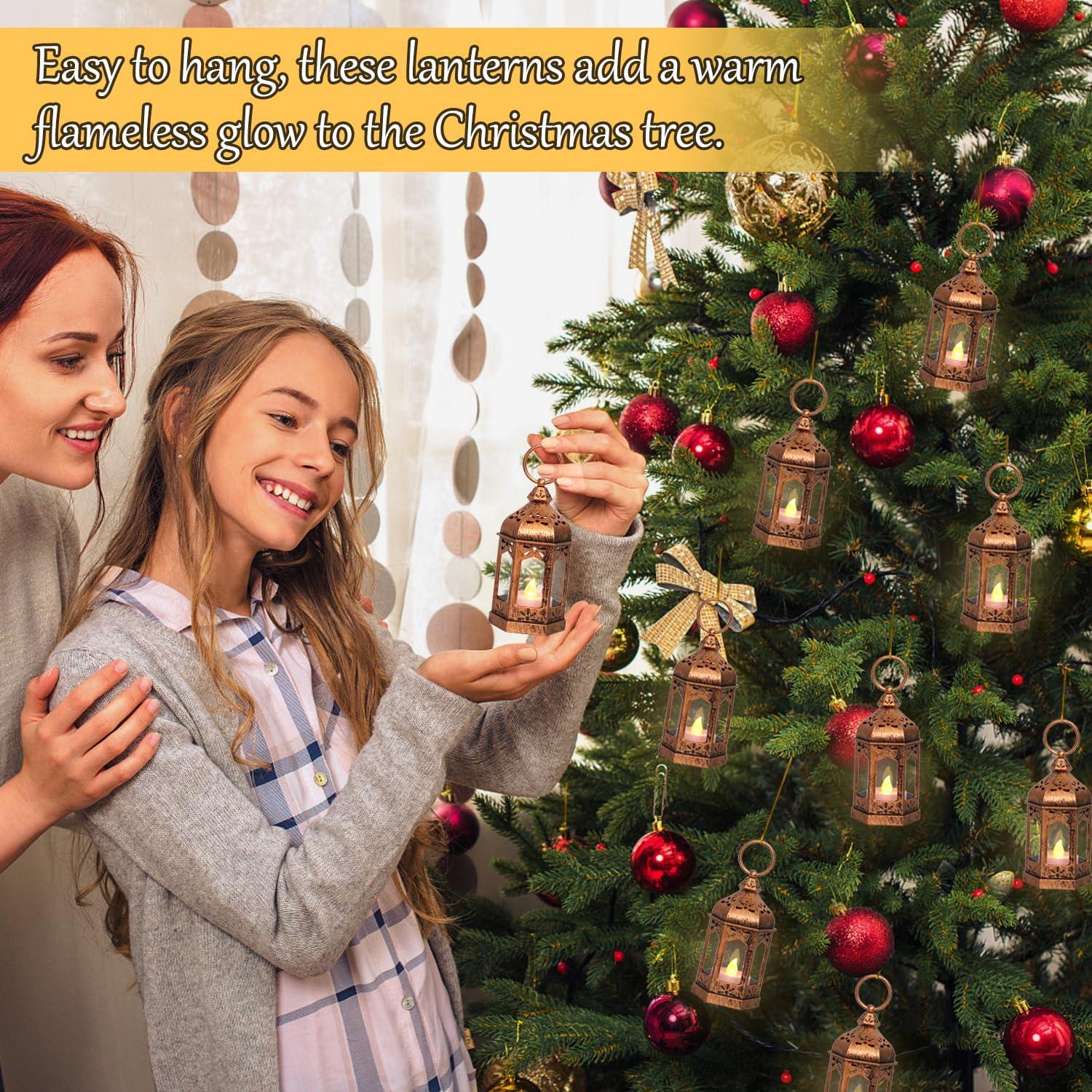 Linternas Mini Decorativas LLQ 8Pcs LED Vintage Marrón