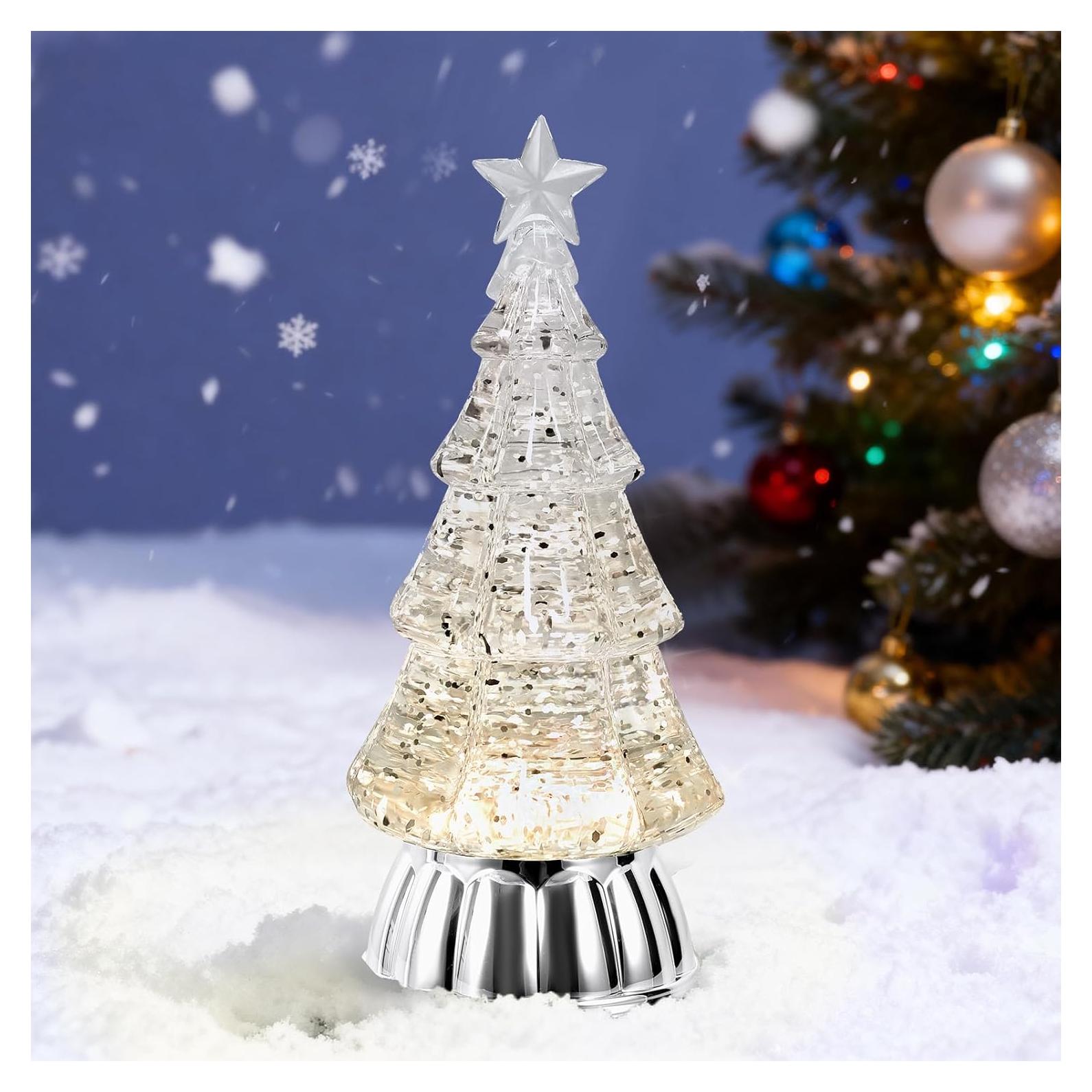 Globo de Nieve de Árbol de Navidad GlexpFesti con Luz Cálida