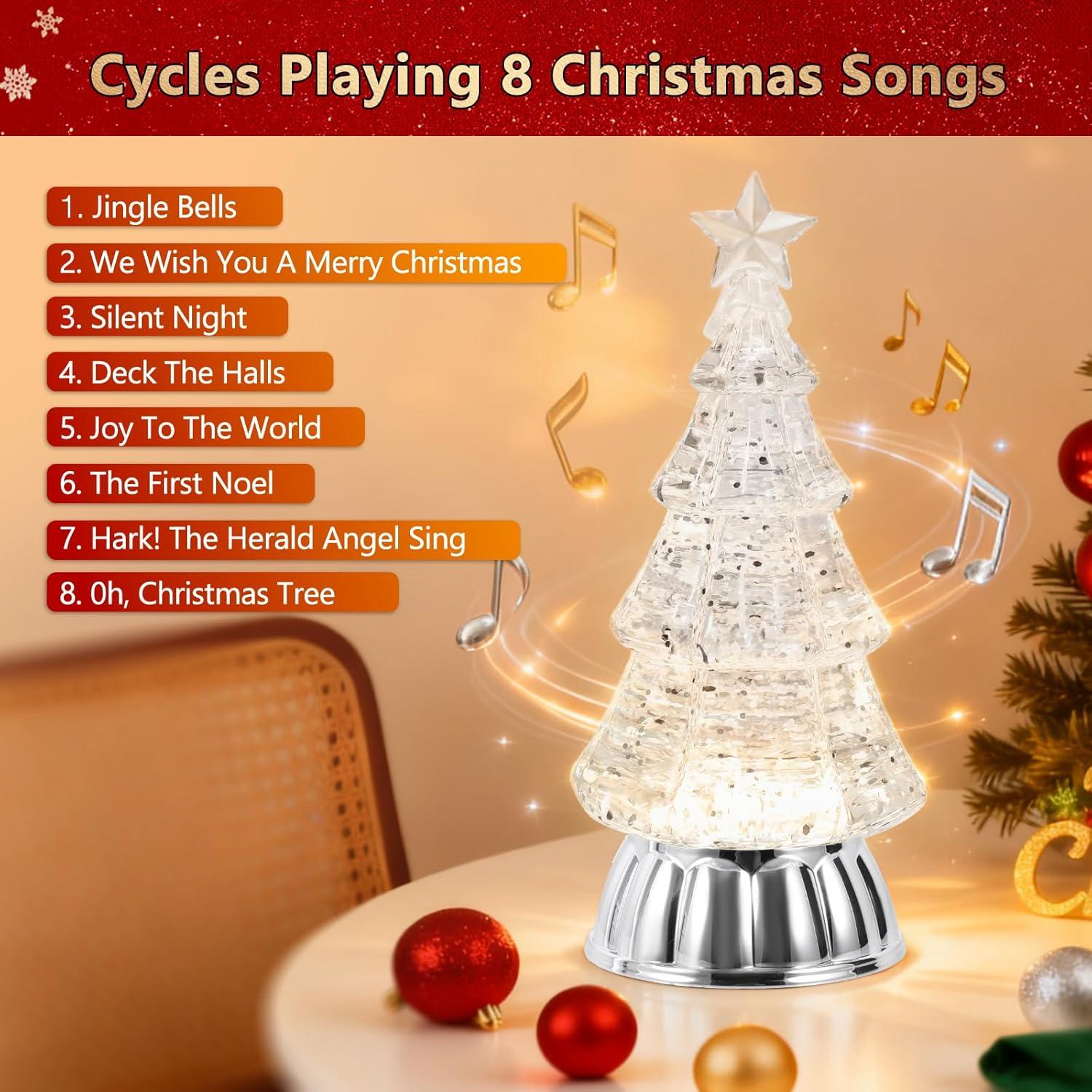 Globo de Nieve de Árbol de Navidad GlexpFesti con Luz Cálida