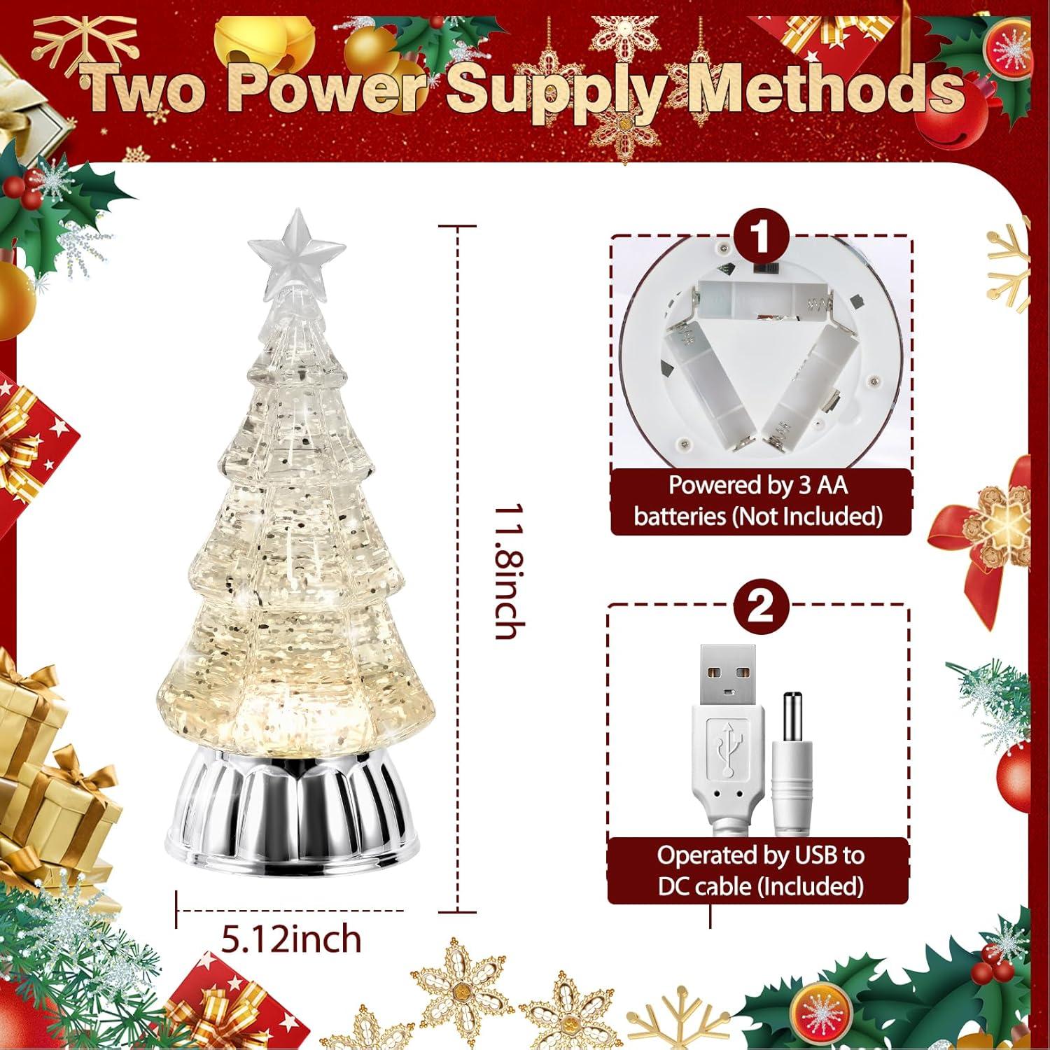 Globo de Nieve de Árbol de Navidad GlexpFesti con Luz Cálida