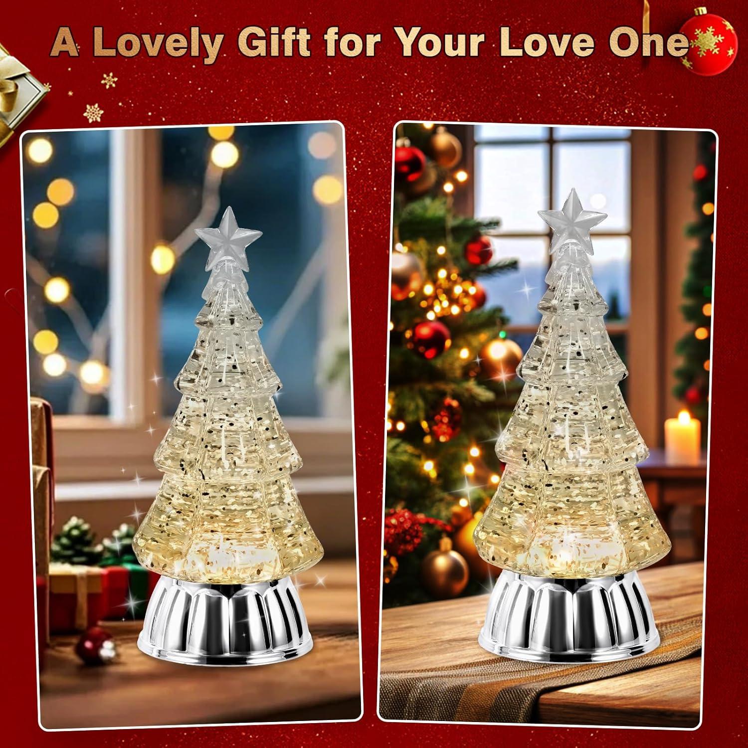 Globo de Nieve de Árbol de Navidad GlexpFesti con Luz Cálida