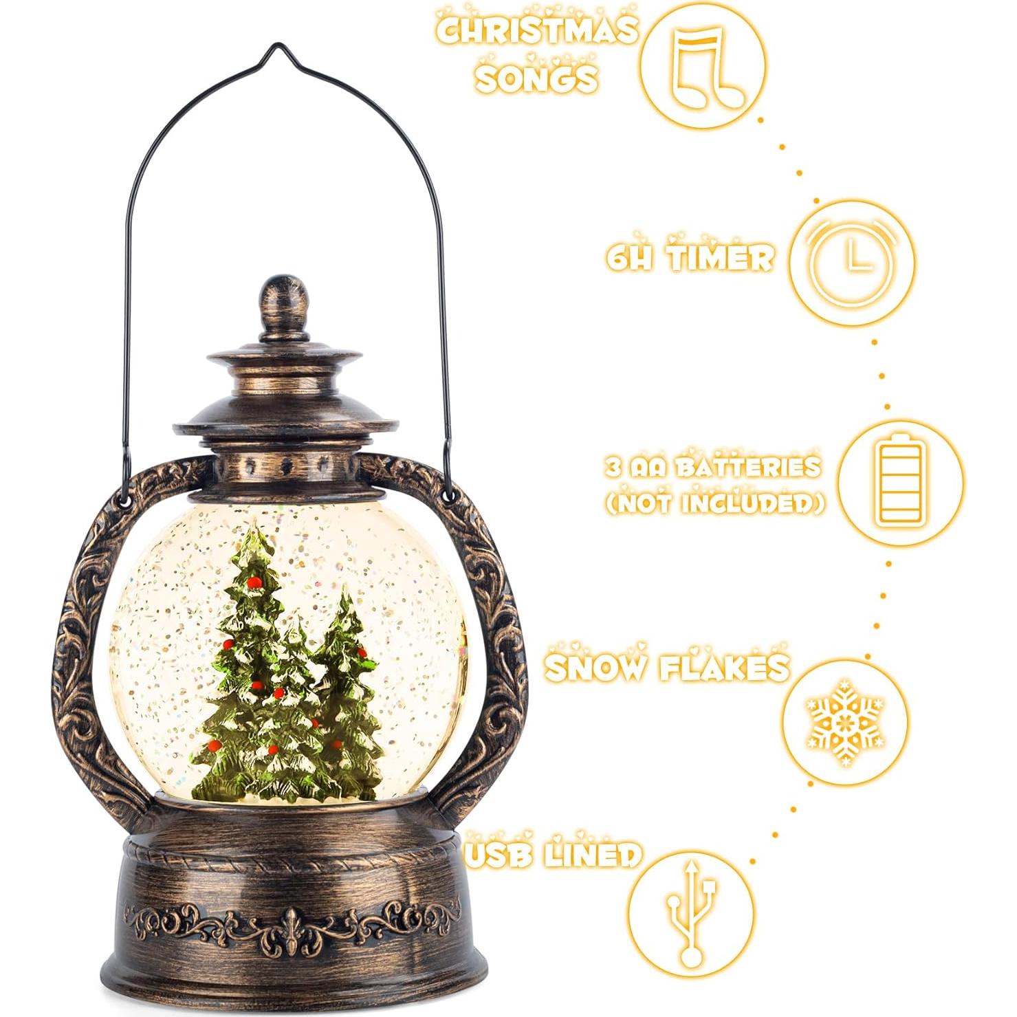 Lámpara de Globo de Nieve Musical Seschrist con Temporizador 6H