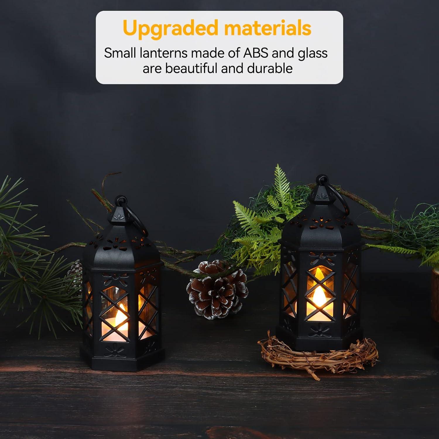 Paquete de 12 Mini Faroles Decorativos Reperla 12.7 cm LED