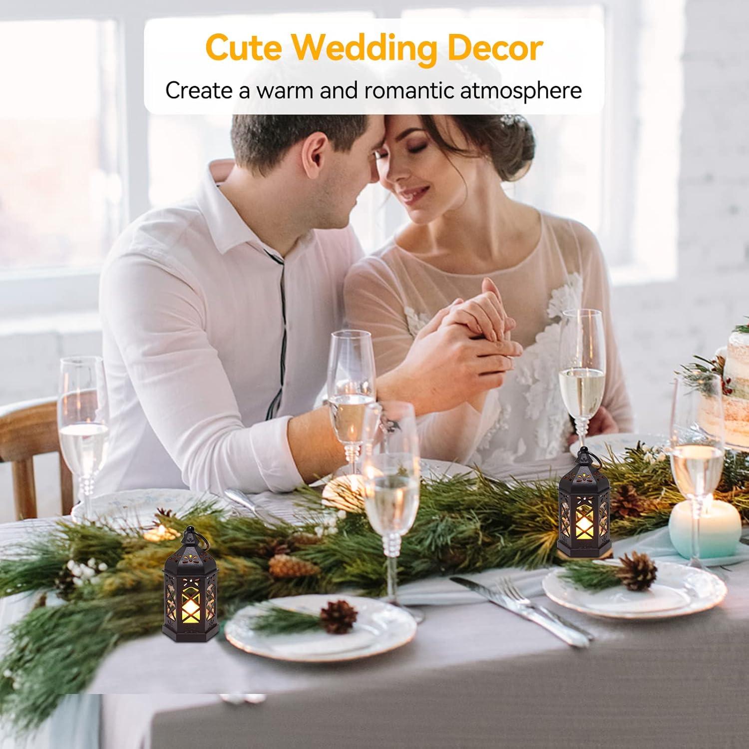 Paquete de 12 Mini Faroles Decorativos Reperla 12.7 cm LED