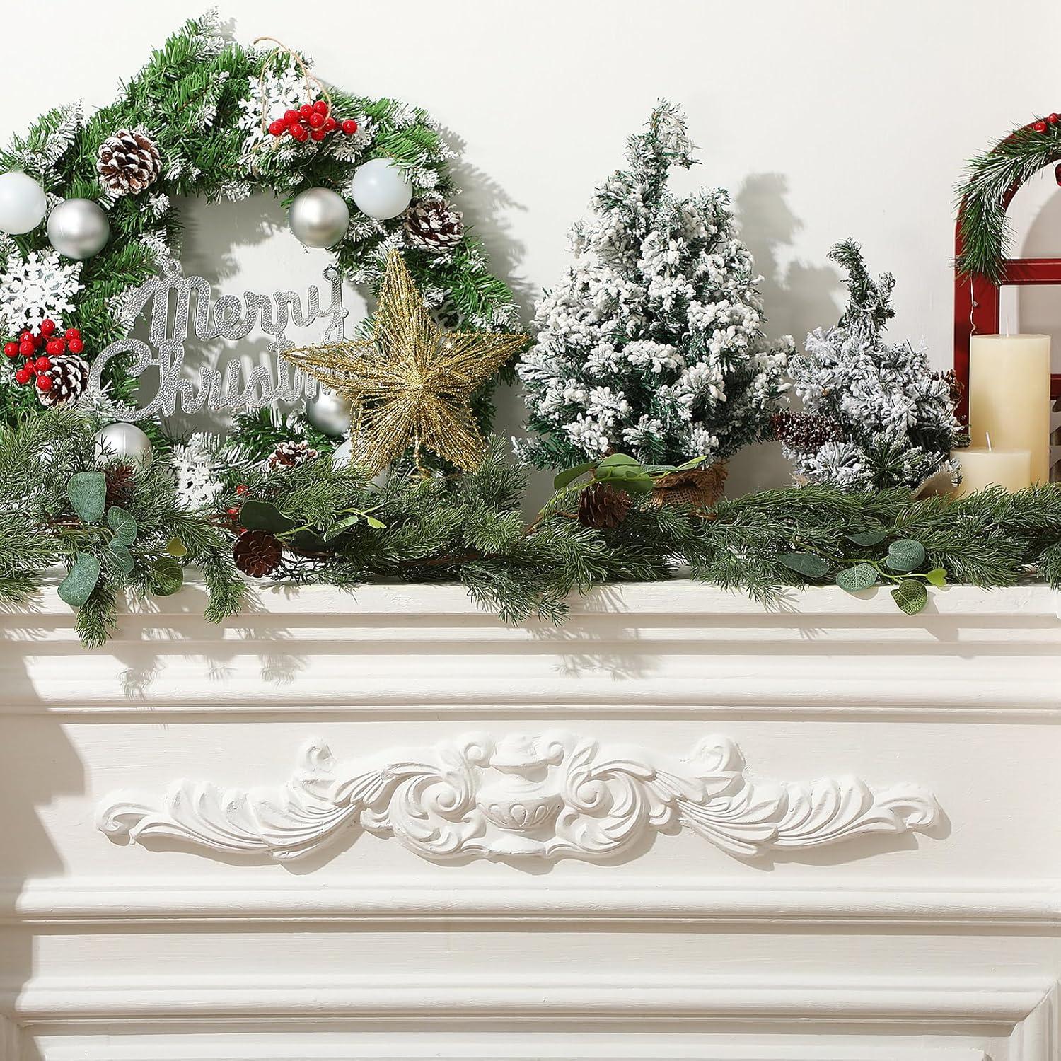Guirnalda Navideña Artificial XunYee 1.83m con Conos y Eucalipto