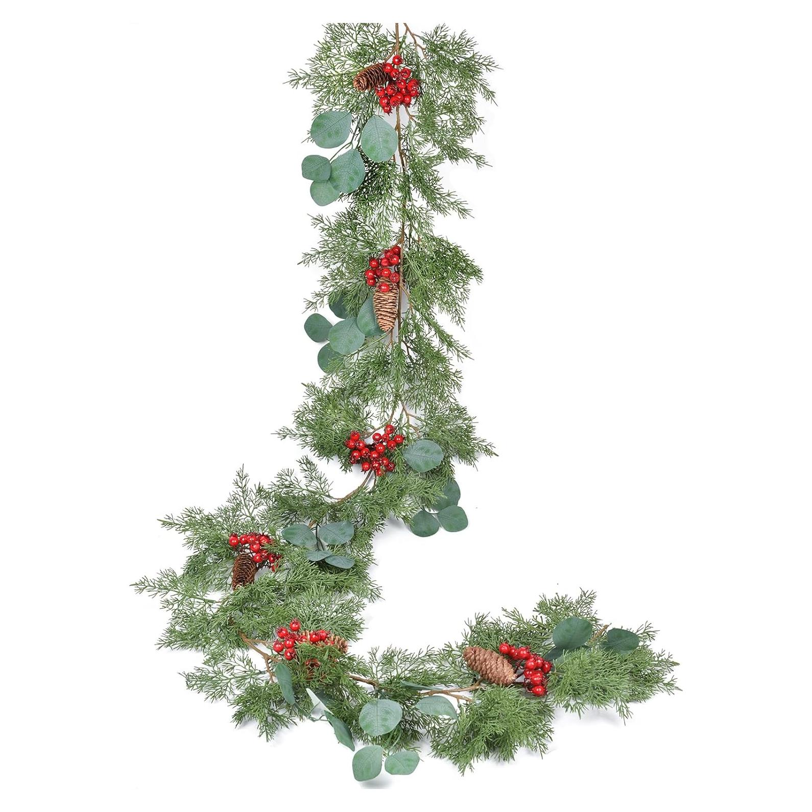 Guirnalda Navideña de Pino 1.83m DearHouse HD-1341 con Baya Roja
